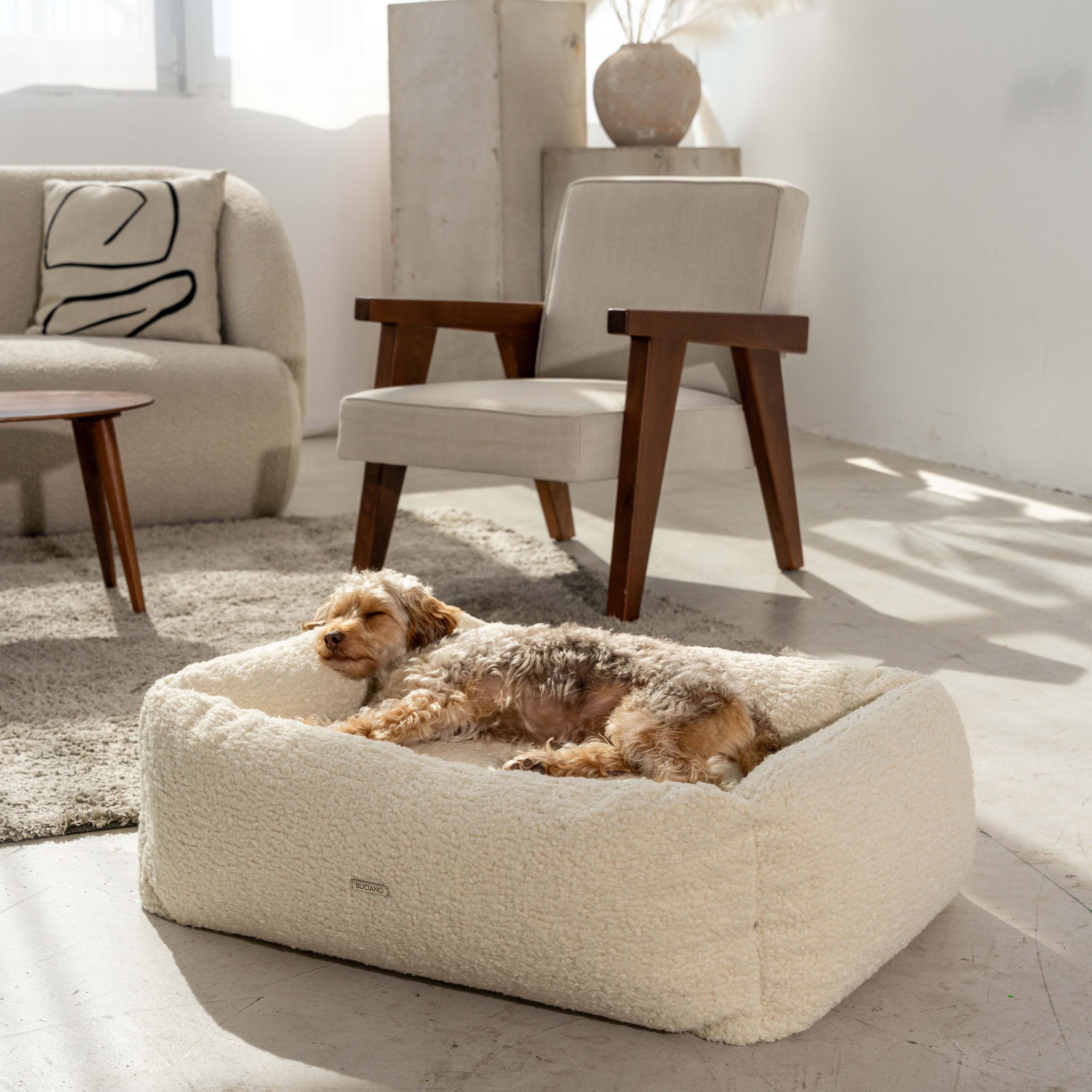 BUCIANO Hundebett Oreo Wollweiß Hundebett HundekissenBUCIANO Hundebett Oreo Wollweiß Hundebett Hundekissen