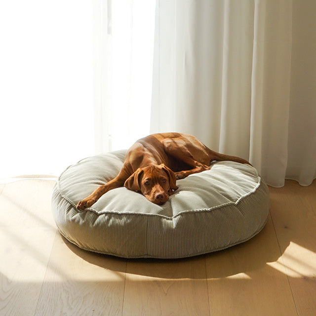 Buciano Hundekissen Mira Beige Cord Rundes Hundekissen