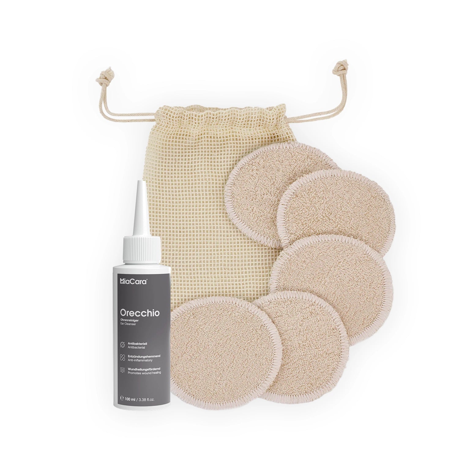 Bundle: MiaCara Orecchio Ohrenreiniger & Dischetto Reinigungs-Pads