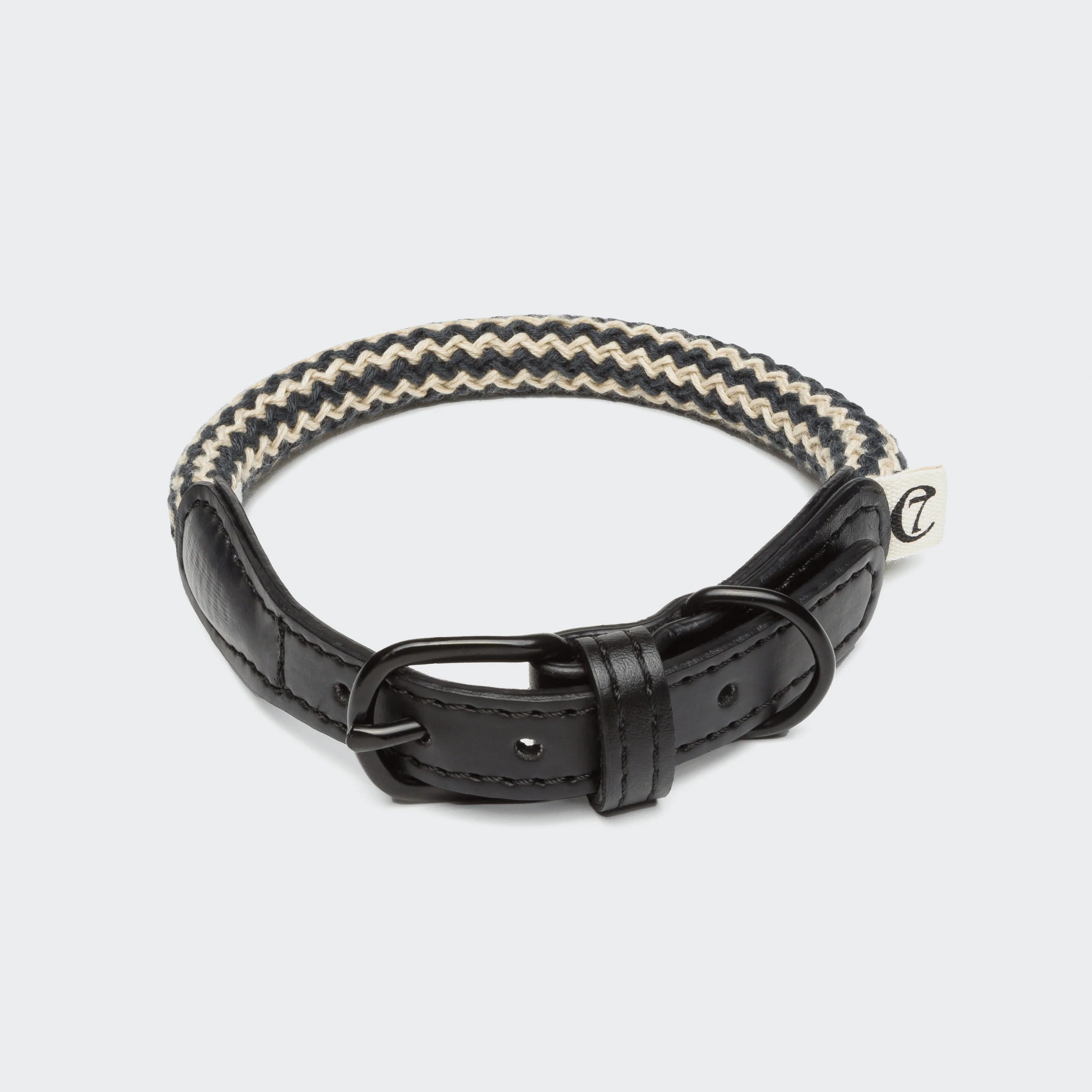 Cloud7 Hundehalsband Mauerpark Zigzag Schwarz Veganes Hundehalsband