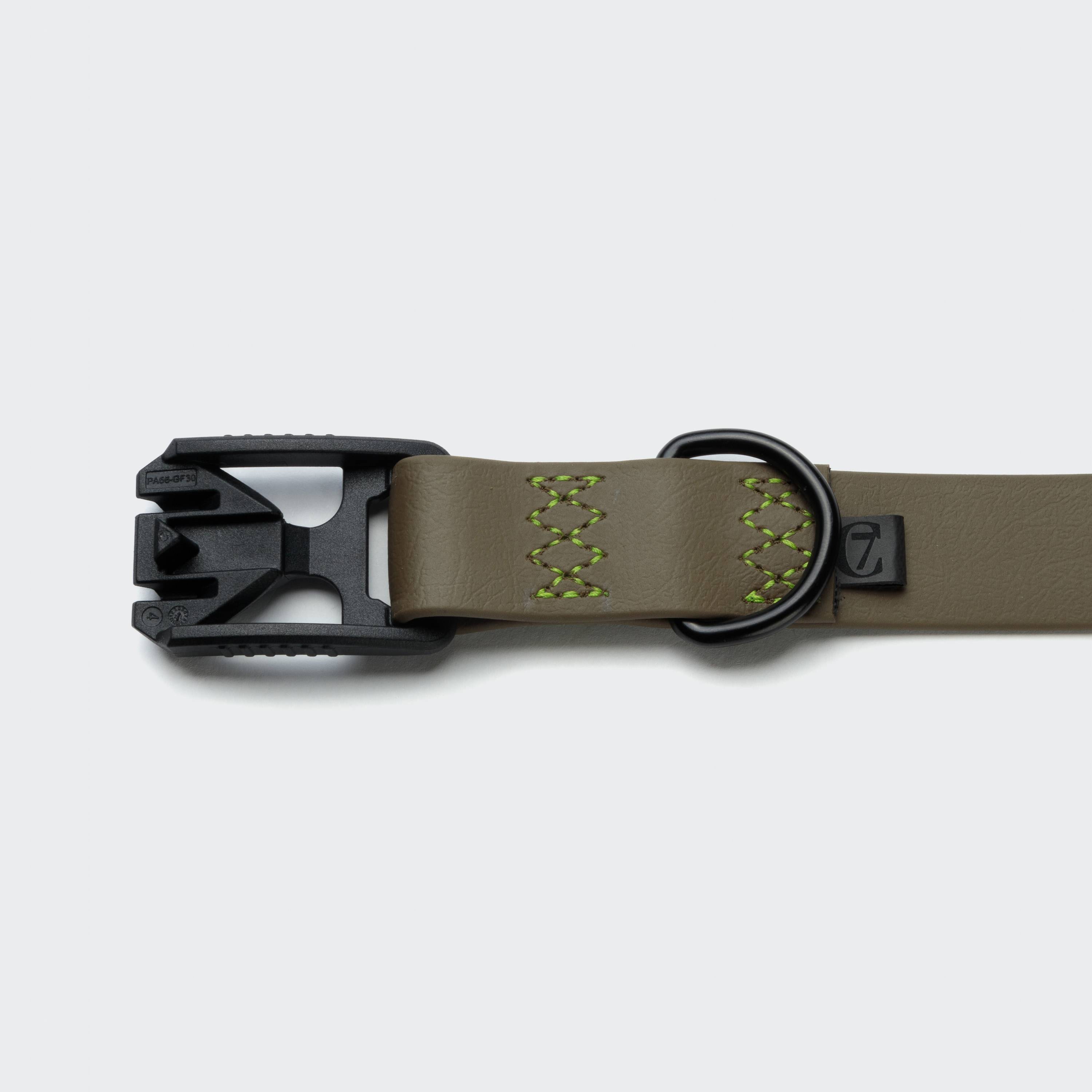 Cloud7 Hundehalsband BioThane Ipanema Olive Neongruen vernähtes Biothane Hundehalsband
