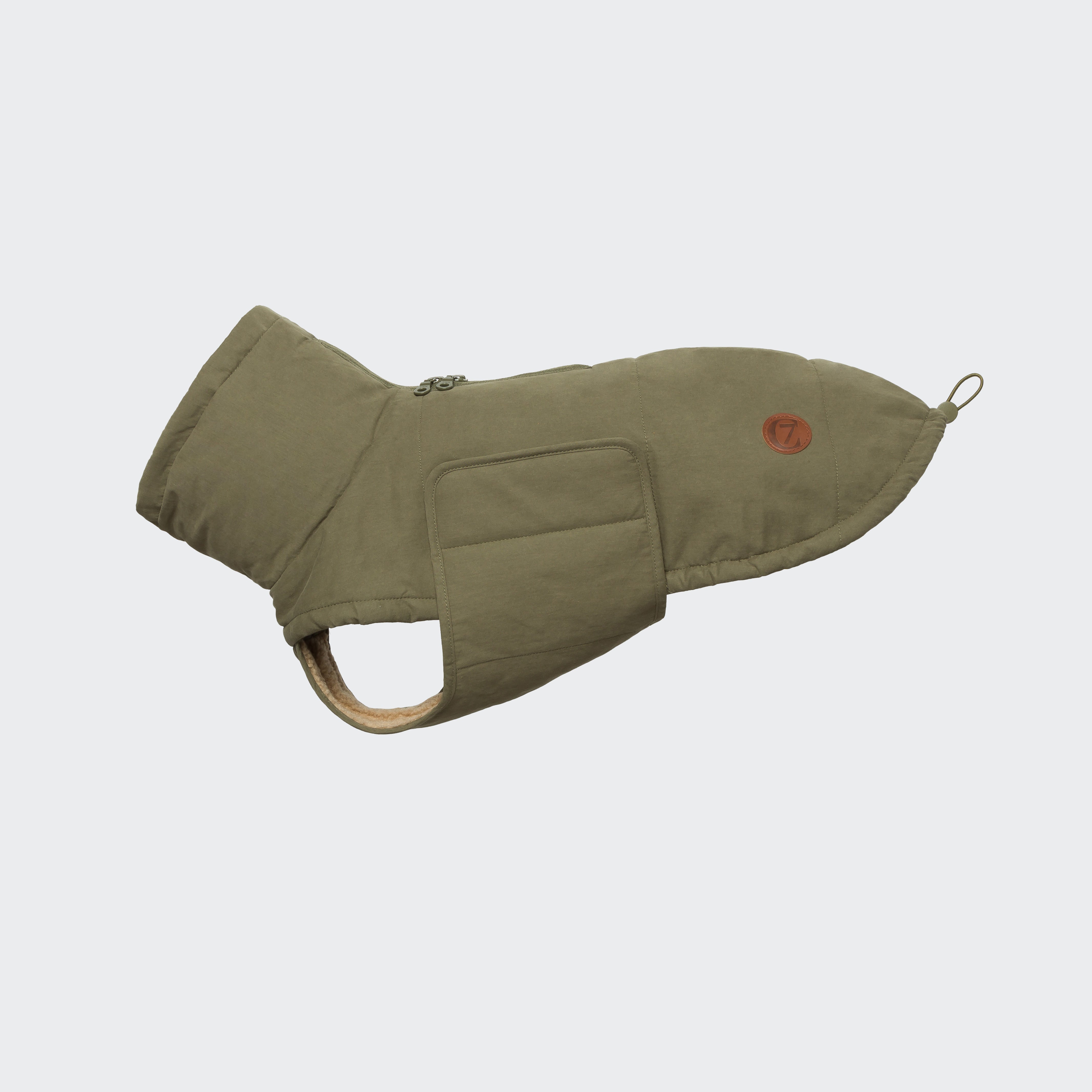 Cloud7 Hundemantel Winter Yukon Teddy Khaki gefuetterter Hundemantel