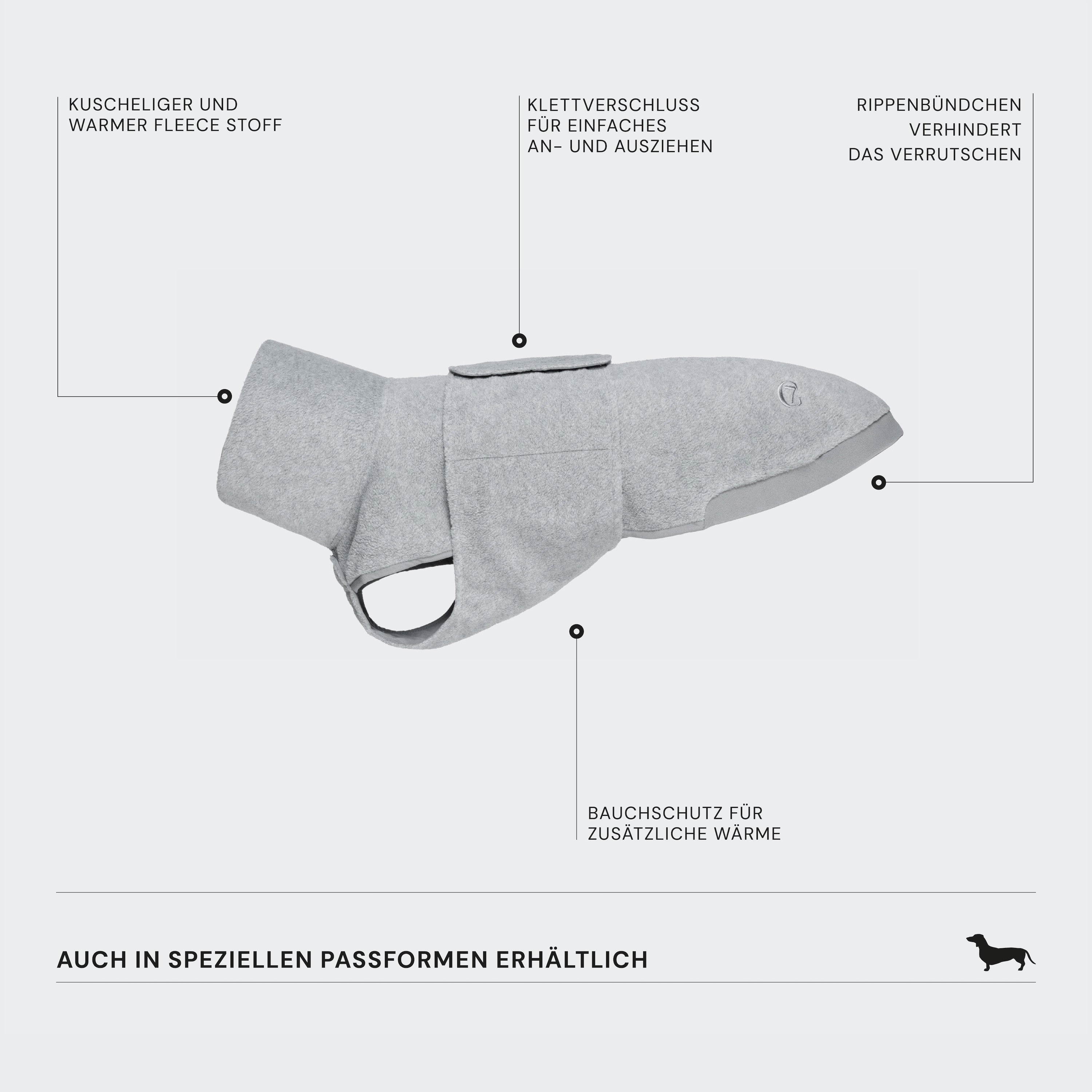 Cloud7 Hundepullover Fleece Derby Light Grey Hundepullover
