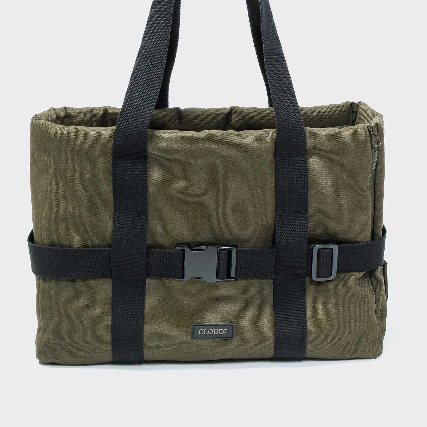 Cloud7 Hundetasche Turin Canvas Olive Hundetragetasche Dackel zum Umhängen