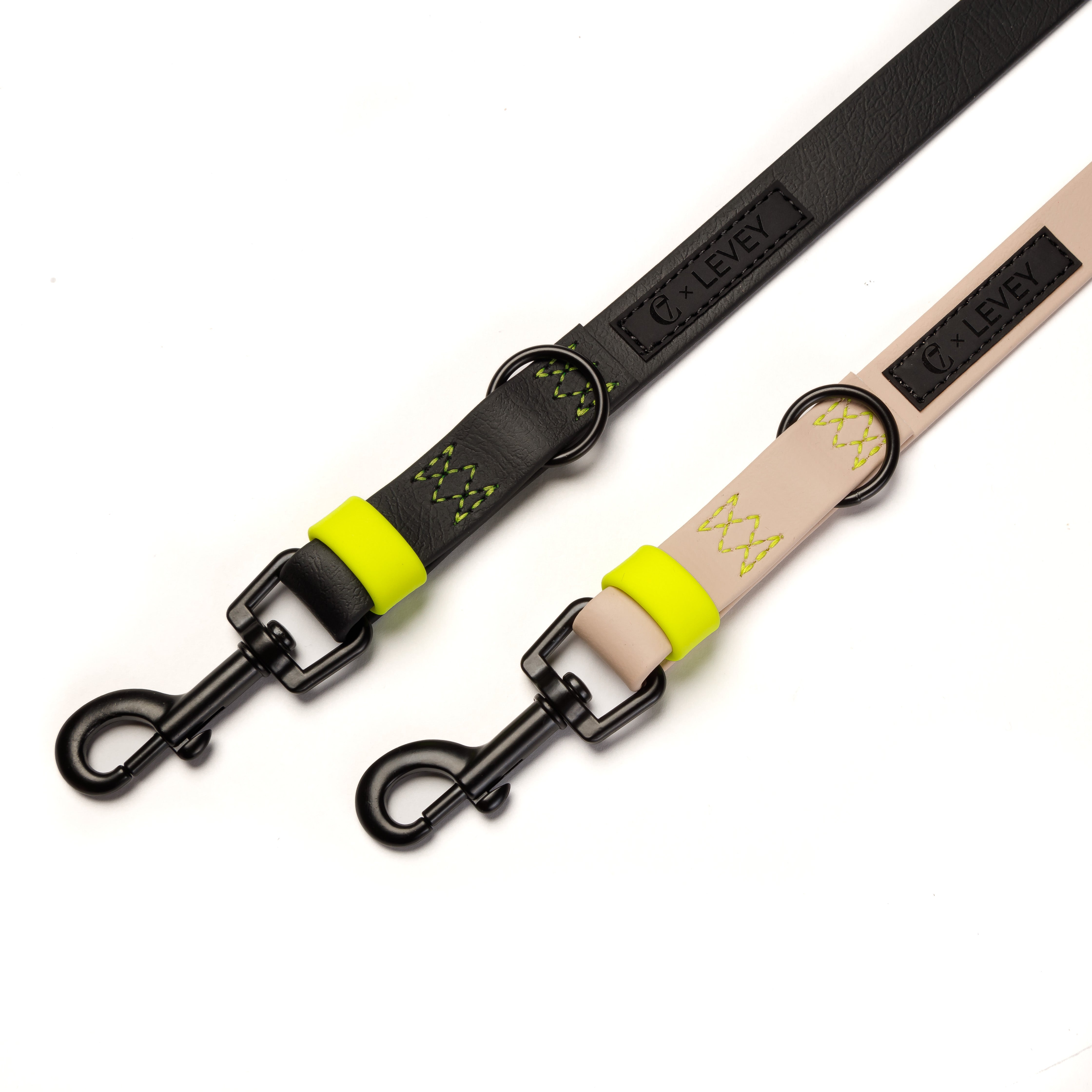 Cloud7 x LEVEY Hundeleine verstellbar BioThane Ipanema Black Powder C7 x LEVEY