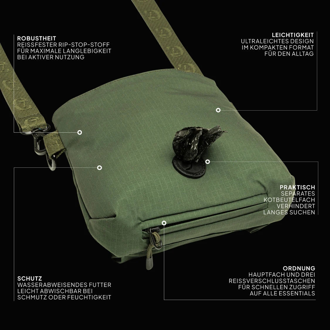 Cloud7 Leckerlibeutel AKTIV Olive Leckerlitasche für Hunde