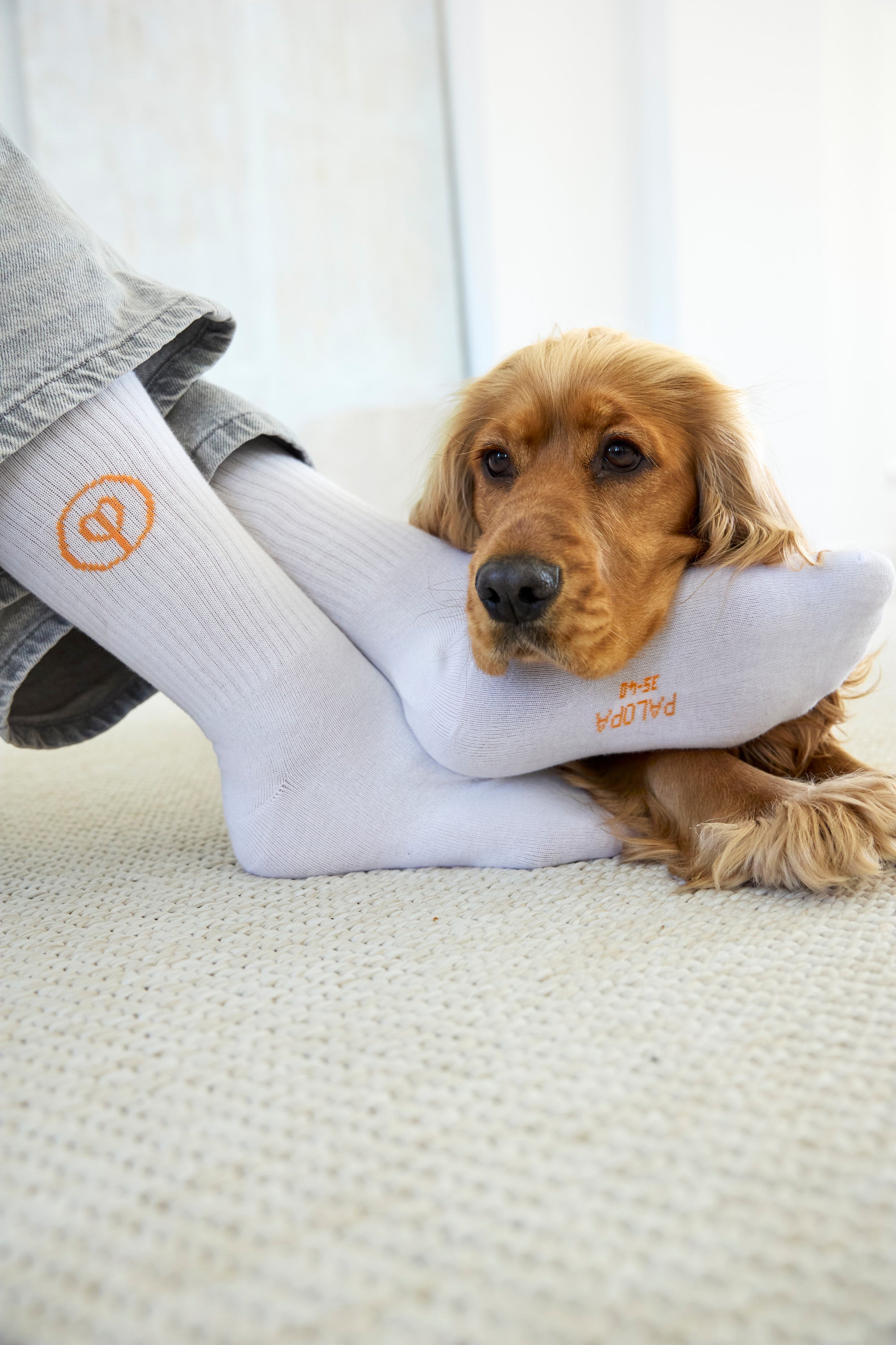 Tennis Socken GOTS Logo Orange Blue Grey