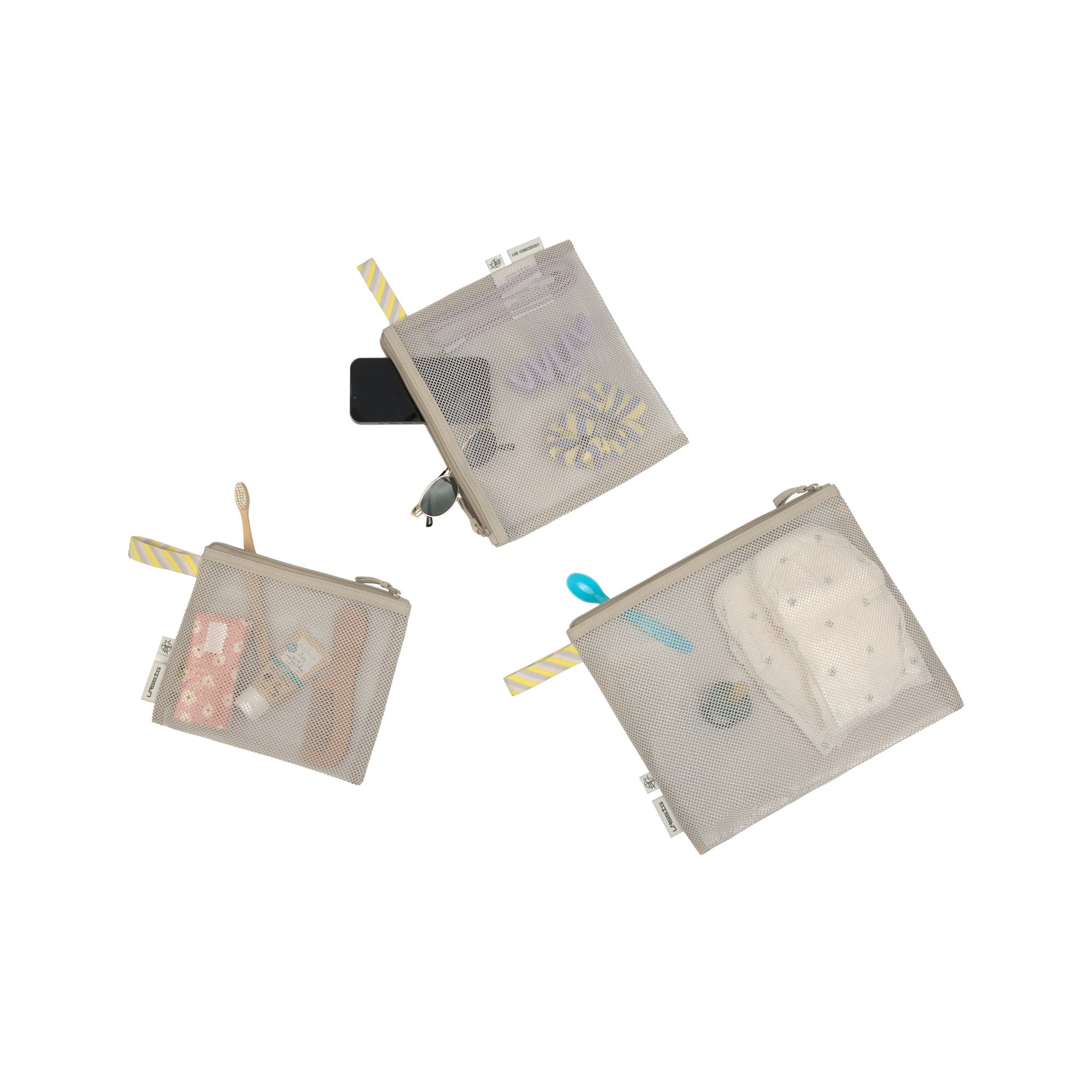 LÄSSIG Netztasche Mesh Bags Beige Equipmenttasche für unterwegs