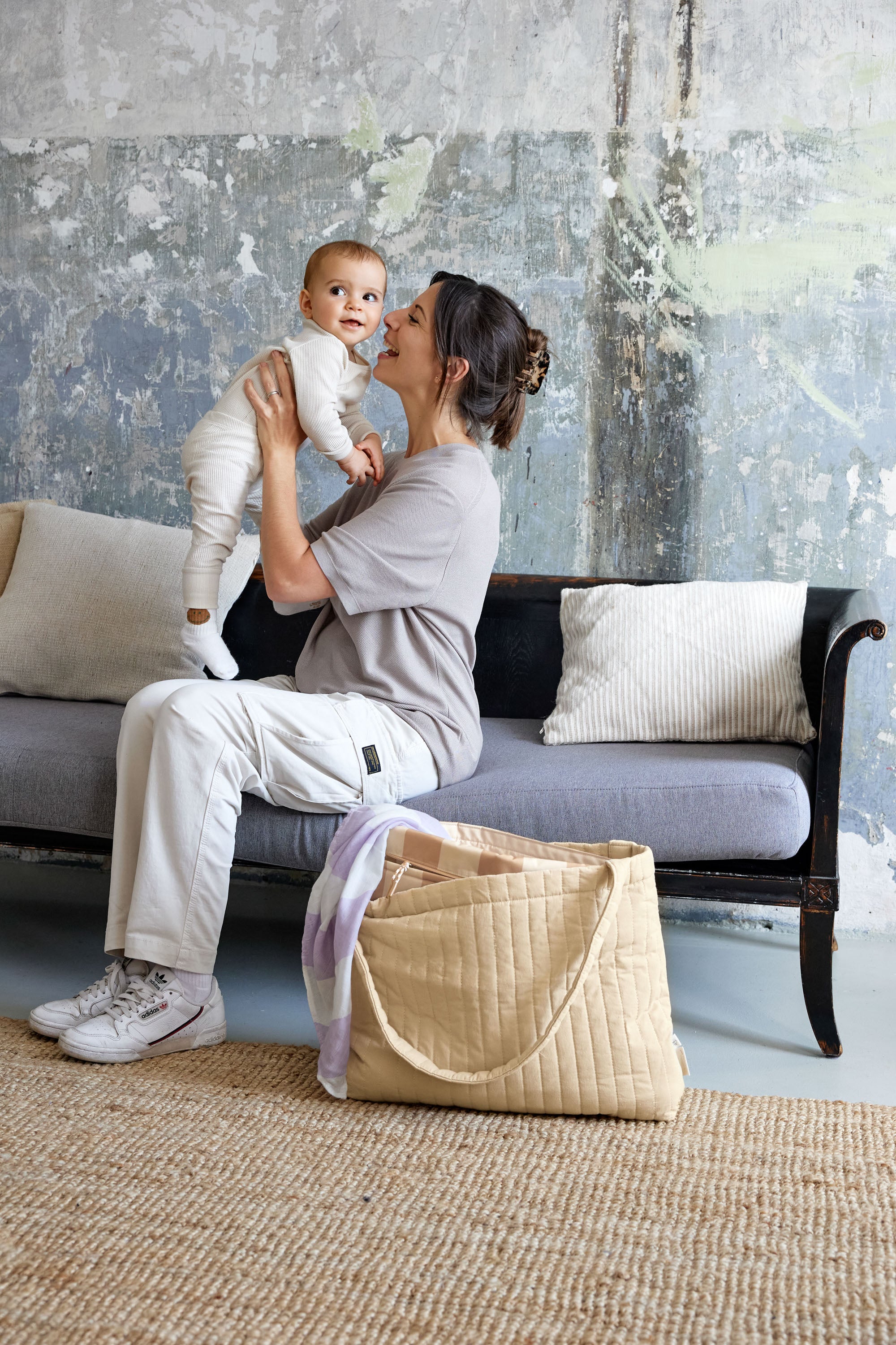 LÄSSIG Shopper MIX Beige Einkaufstasche für unterwegs wasserabweisend