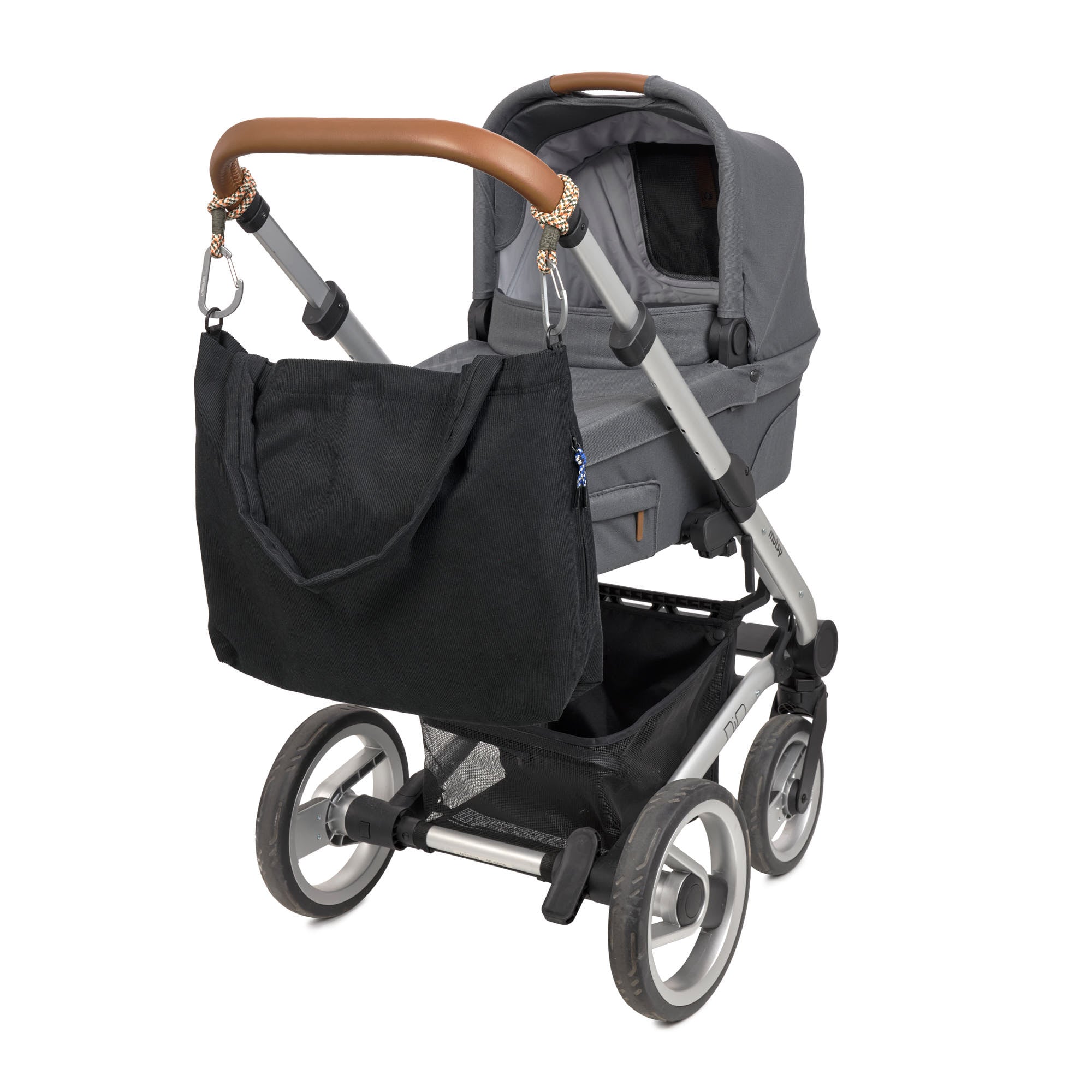 LÄSSIG Shopper MIX Cord Schwarz Shopper Kinderwagen wasserabweisend