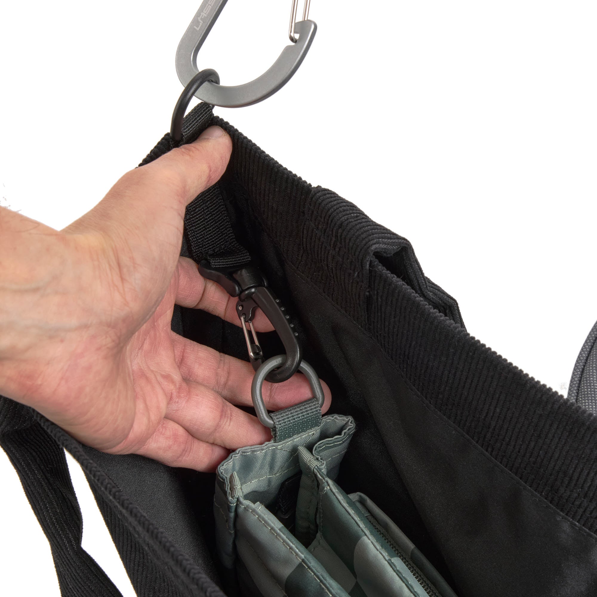 LÄSSIG Shopper MIX Cord Schwarz Wickeltasche zum Umhängen wasserabweisend