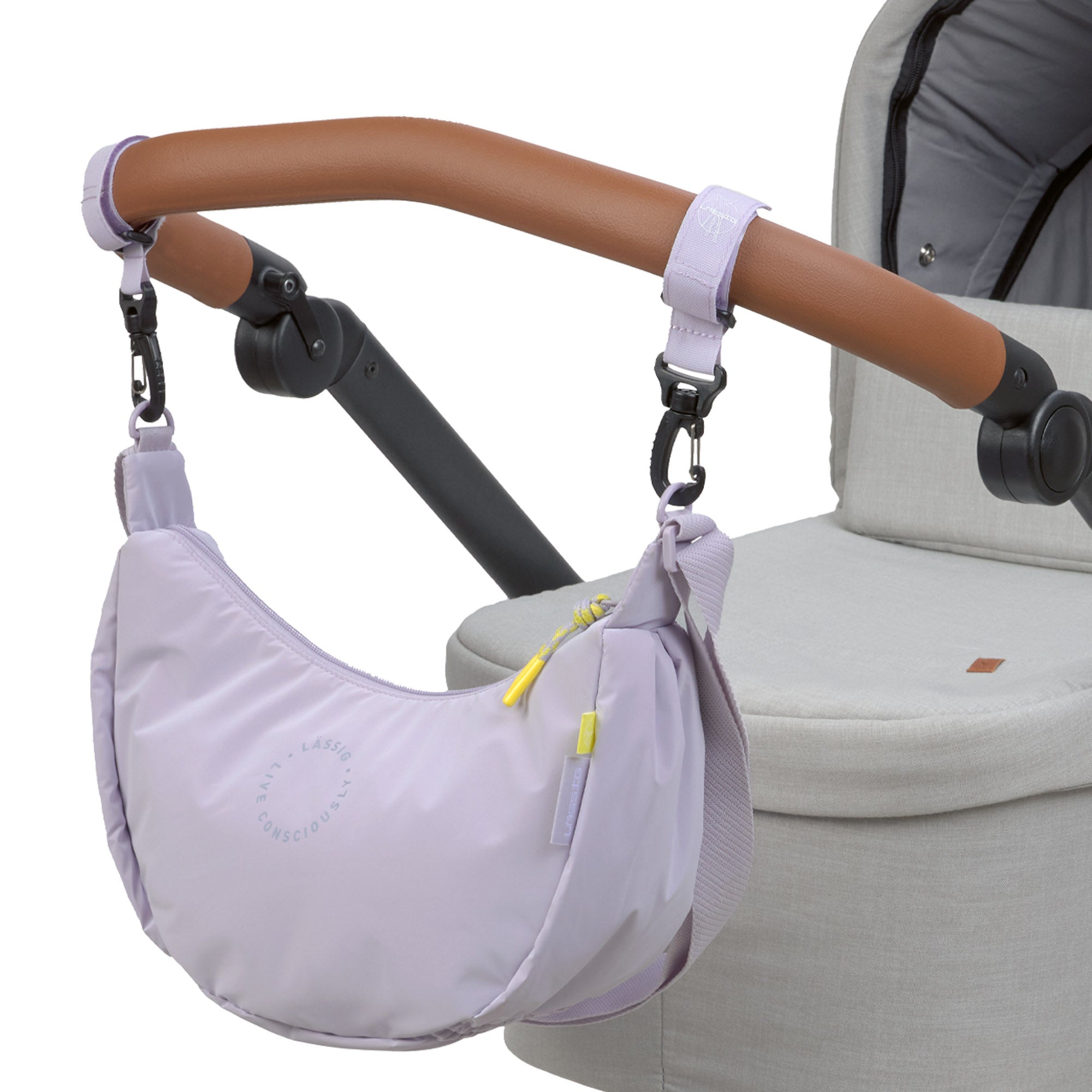 LÄSSIG Umhängetasche Stretch Up Bum Bag Lila Wickeltasche Kinderwagen Befestigung