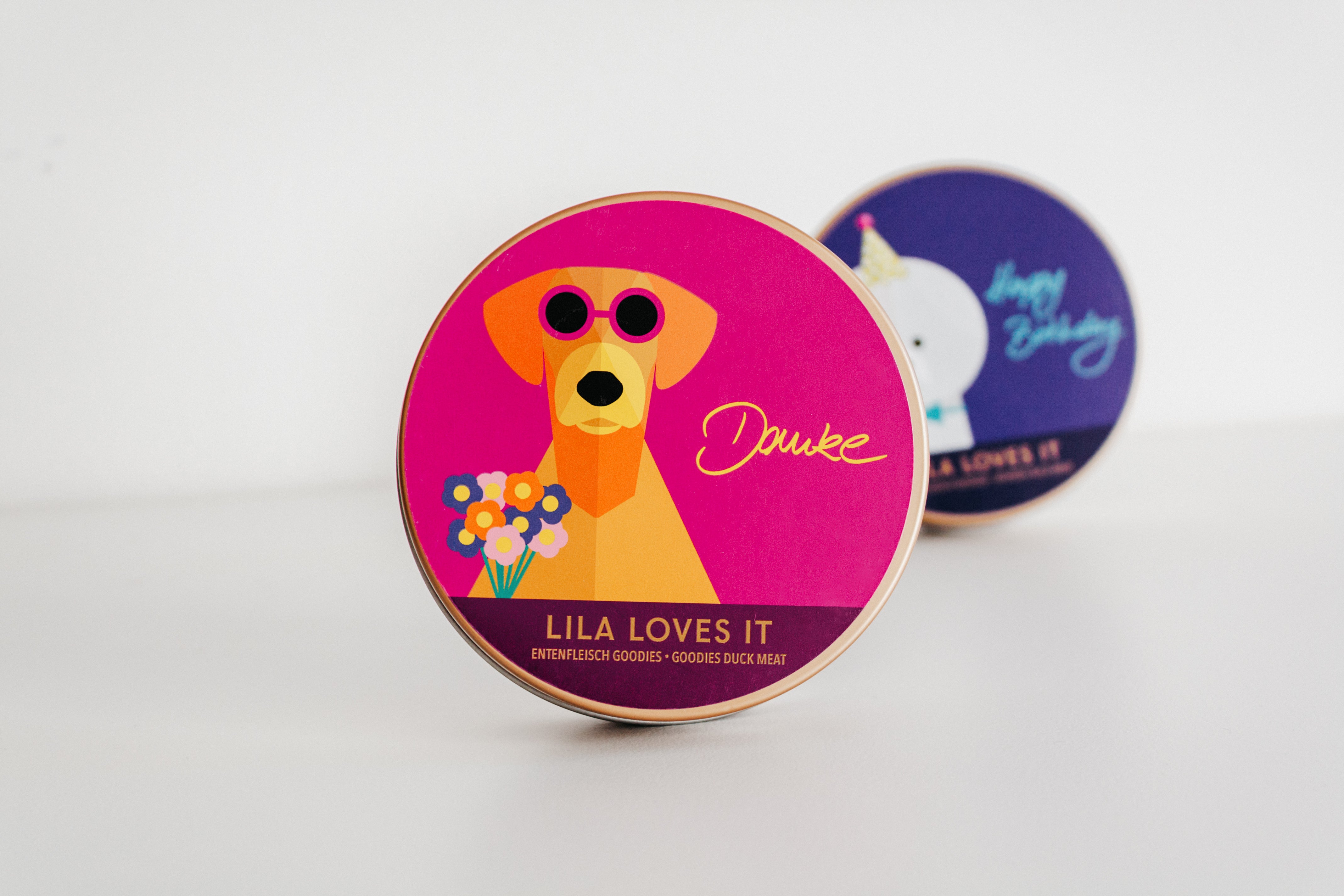 LILA LOVES IT Geschenk Goodies Danke Ente Hundeleckerli