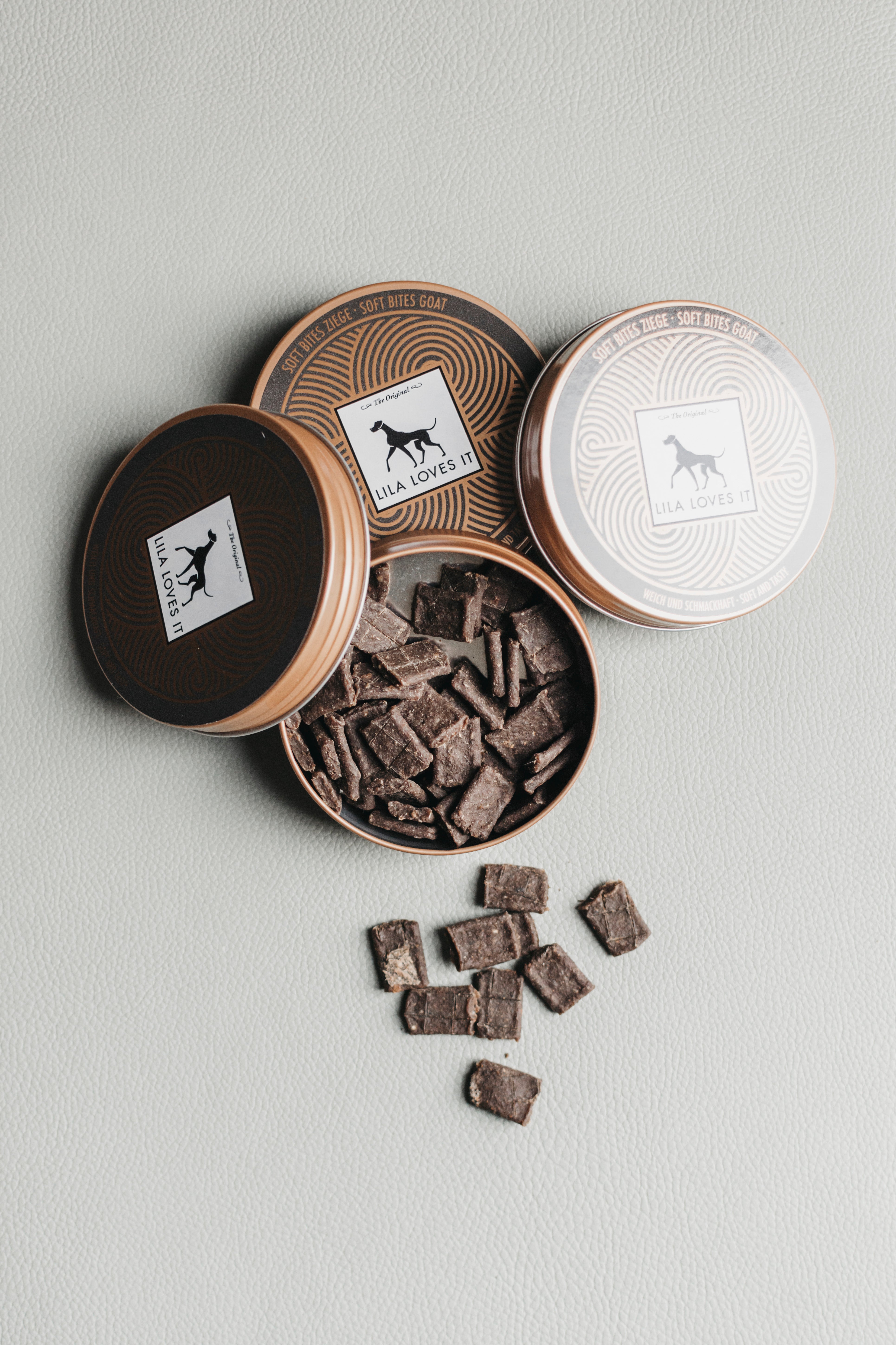 LILA LOVES IT Soft Bites Ziege Kekse fuer Hunde