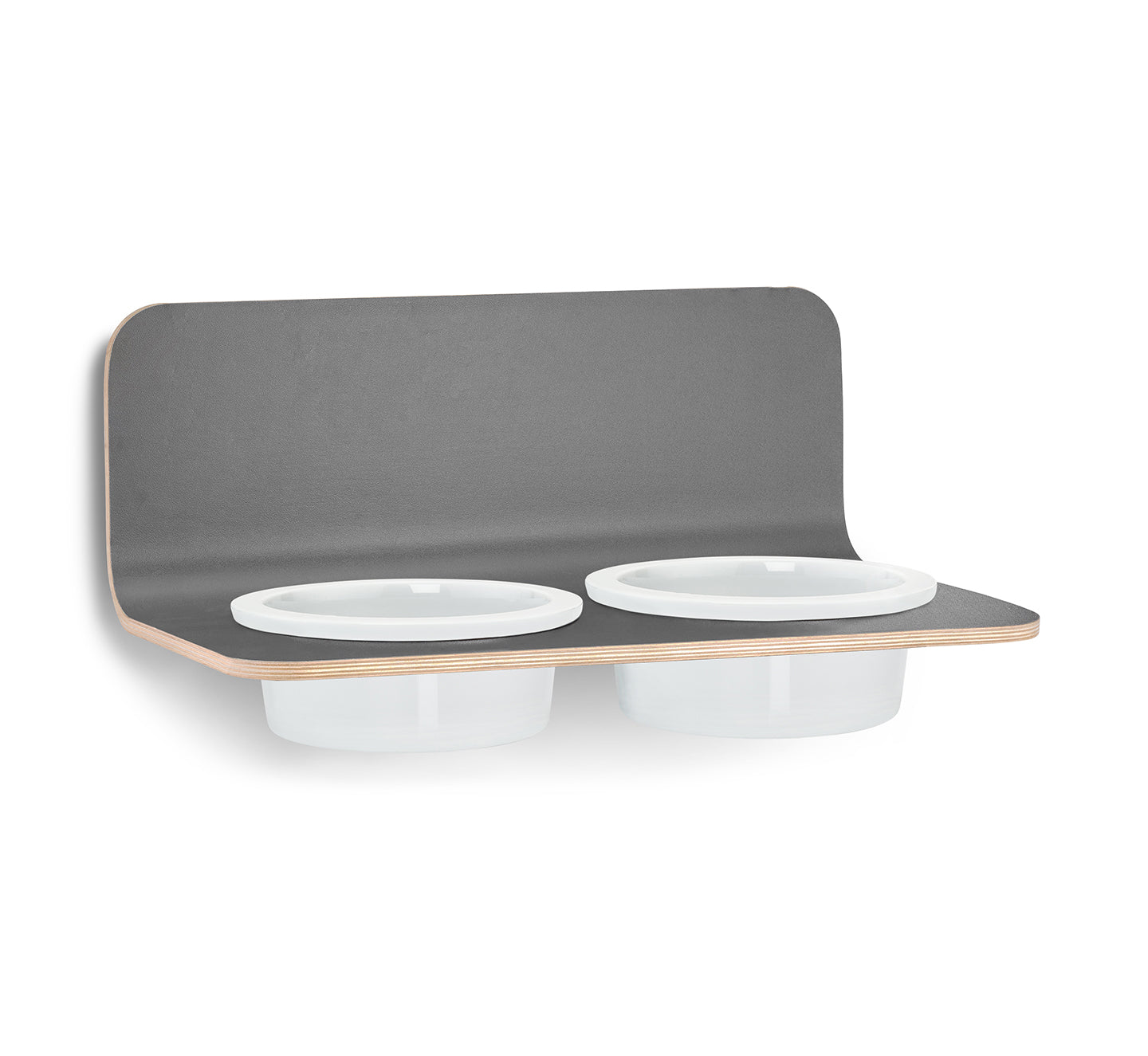 MiaCara Arco Napfhalter Holz Laminat Grau Porzellannaepfe