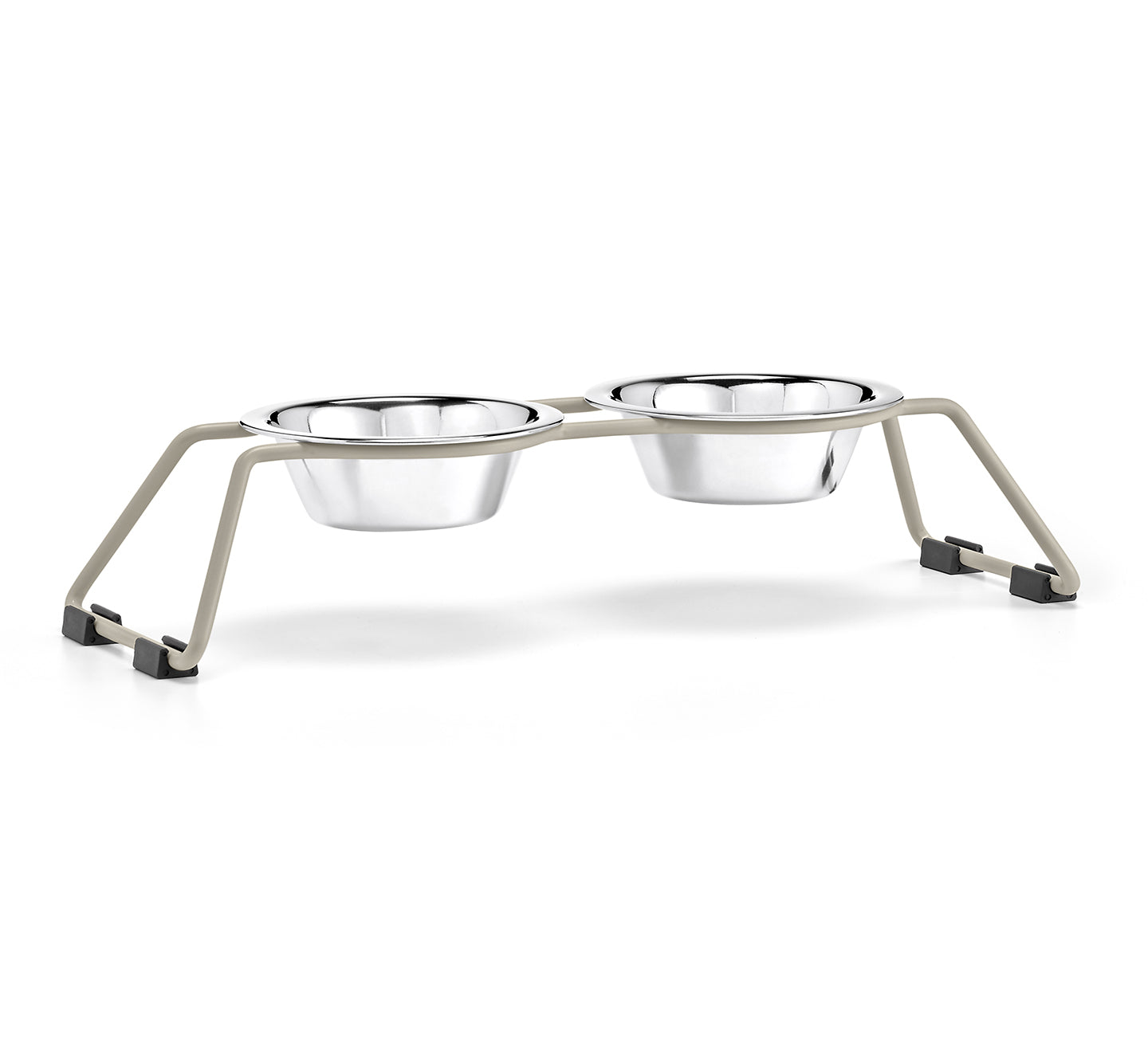 MiaCara Cena Napfständer Greige mit Edelstahlnäpfen