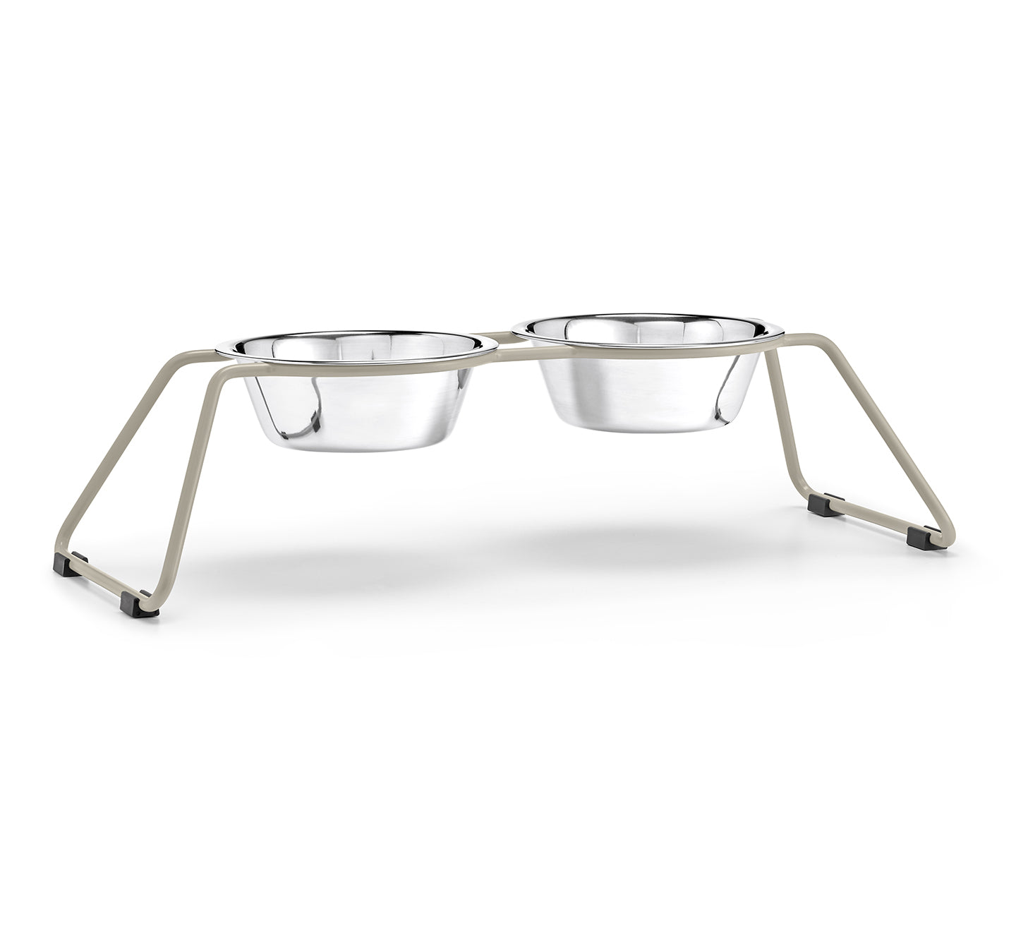 MiaCara Cena Napfständer Greige mit Edelstahlnäpfen Hundenäpfe