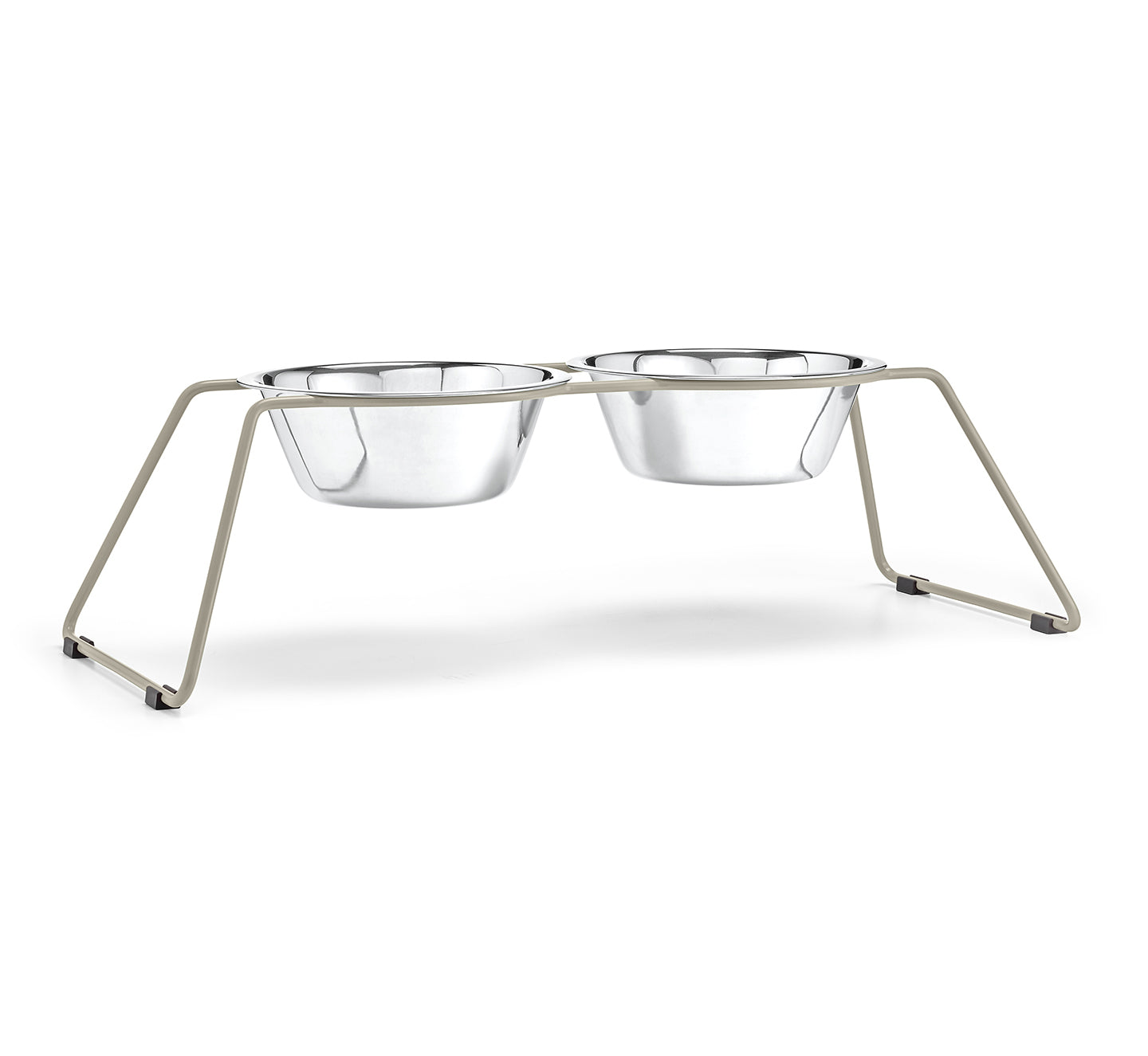 MiaCara Cena Napfständer Greige mit Edelstahlnäpfen Hundenapfständer für kleine Hunde