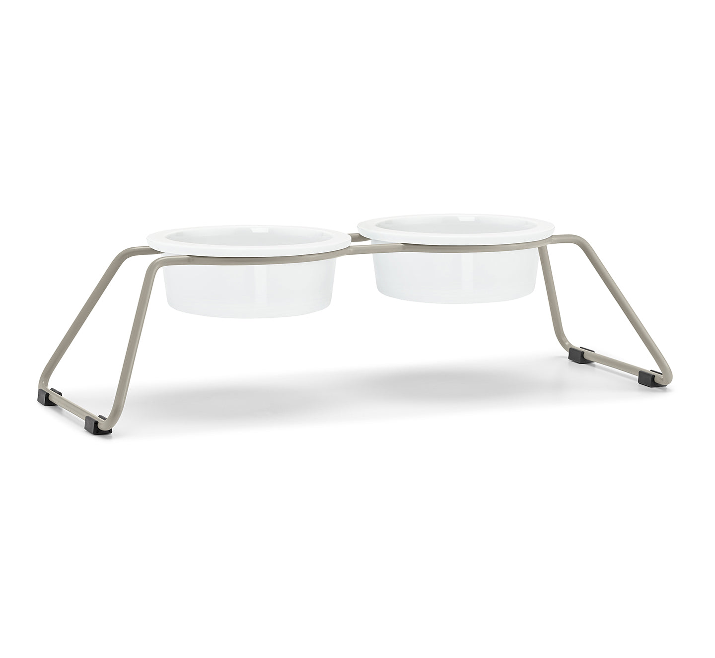 MiaCara Cena Napfständer Greige mit Porzellannäpfen Hundenapfständer