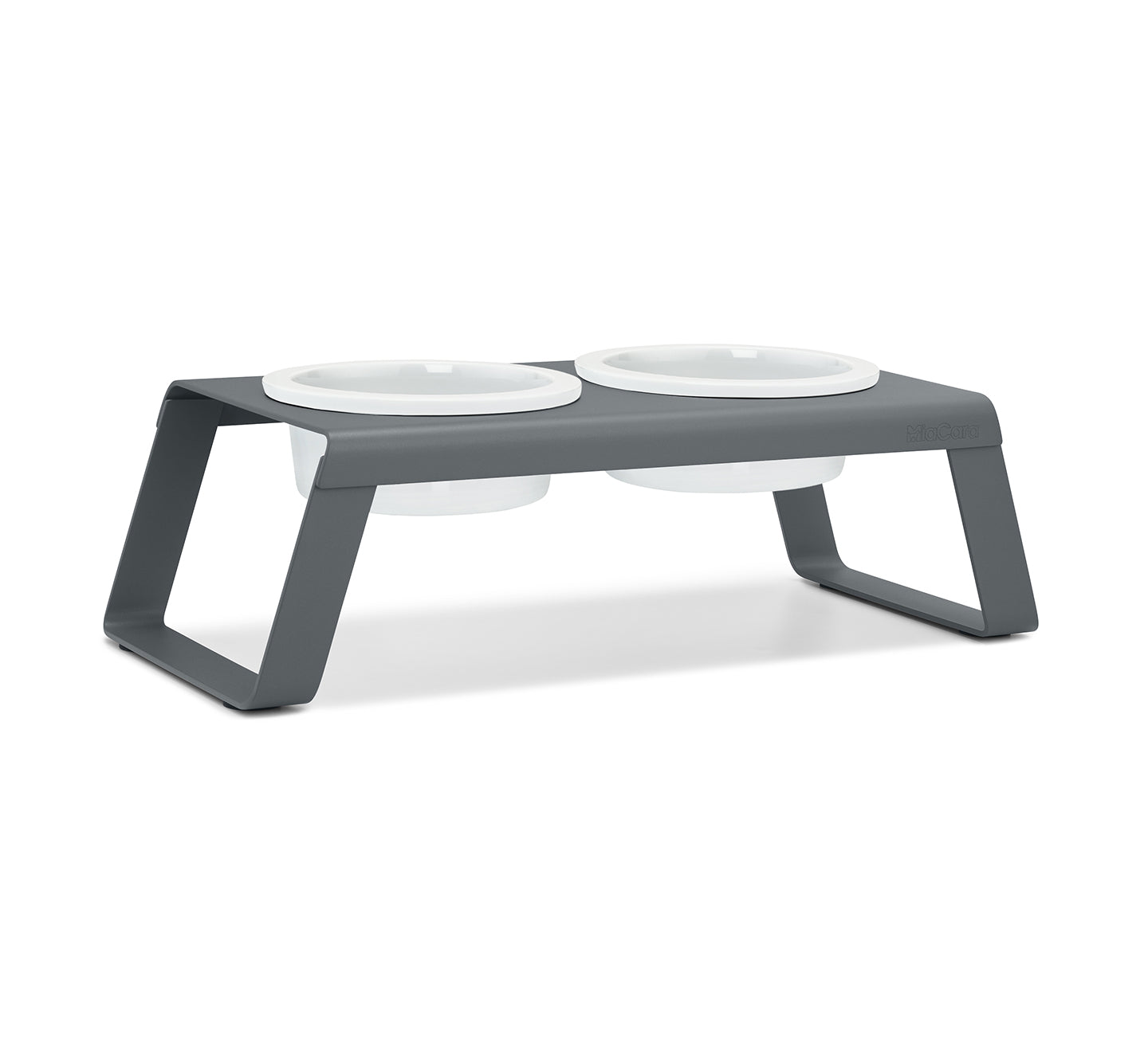 Desco Napfständer Alu Grau mit Porzellannäpfen