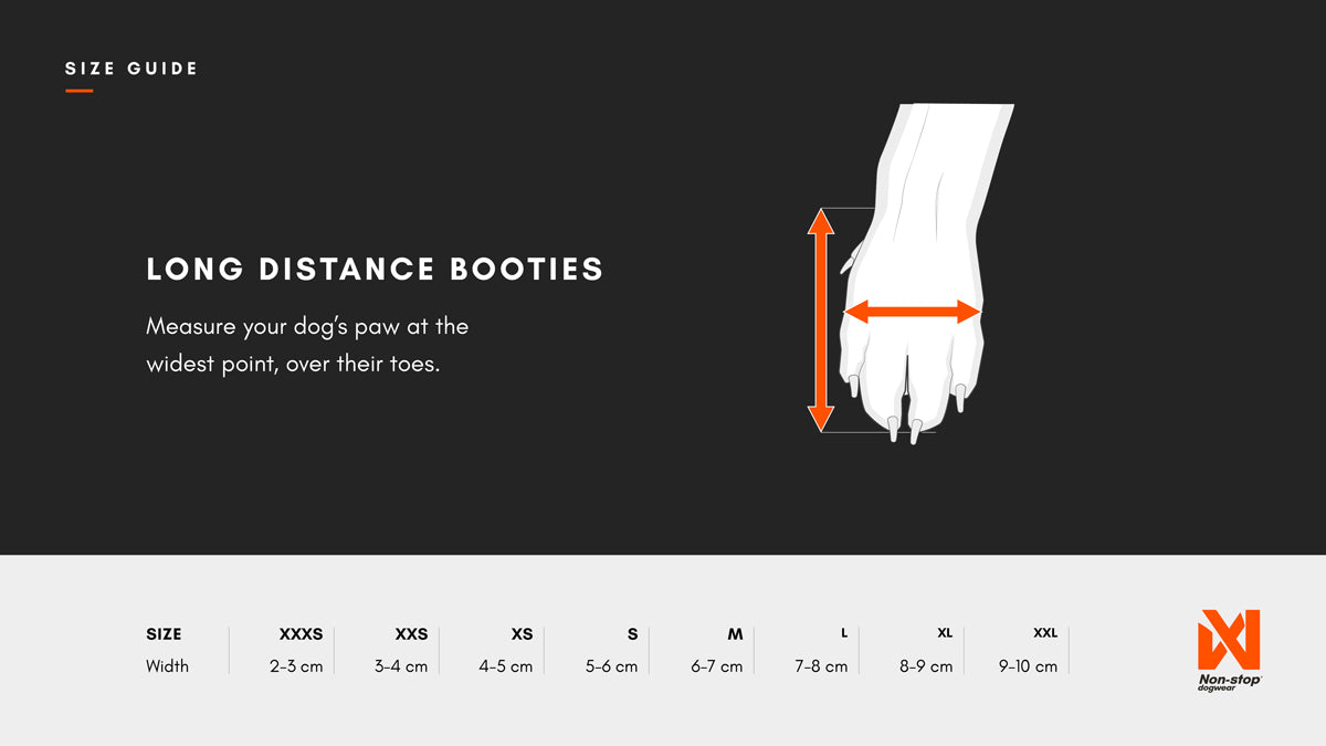 Non Stop Dogwear Long Distance Hundebooties Size Guide