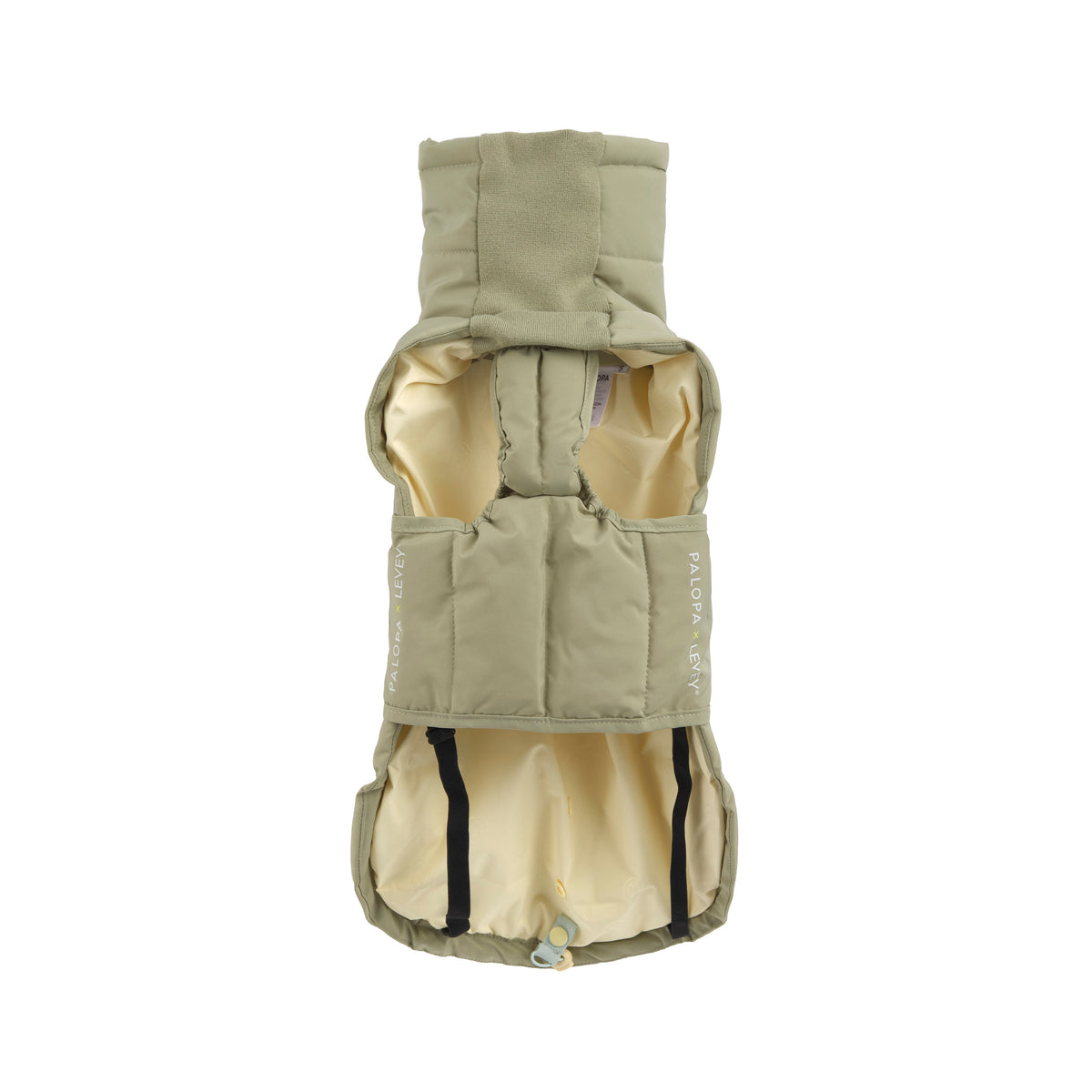 PALOPA X LEVEY Hunde Wintermantel Nolia Pale Olive Hundemantel mit Bauchschutz