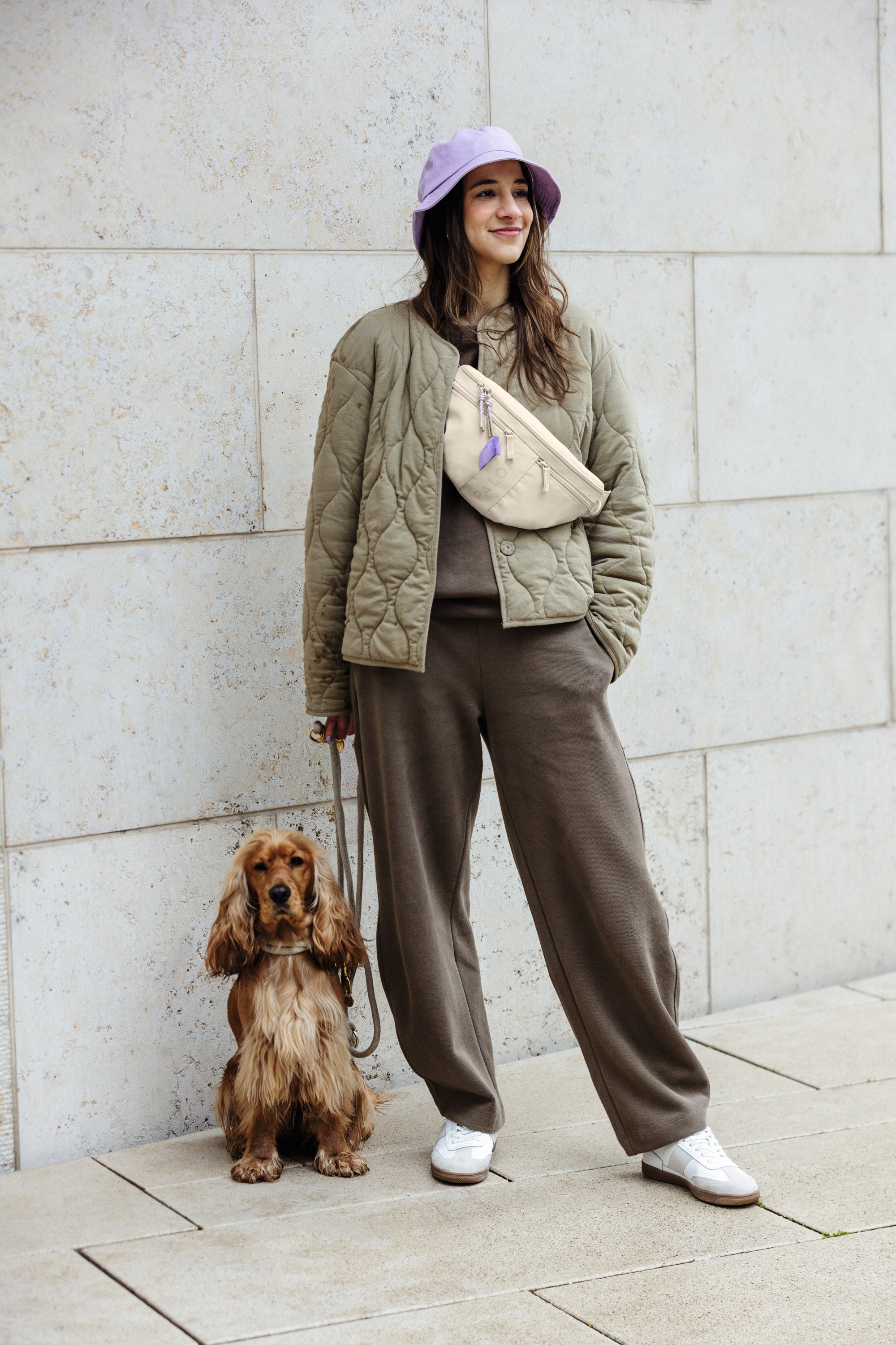 PALOPA Hunde Leckerlibeutel Emma Creme Leckerlitasche Gassitasche Crossbody Bag