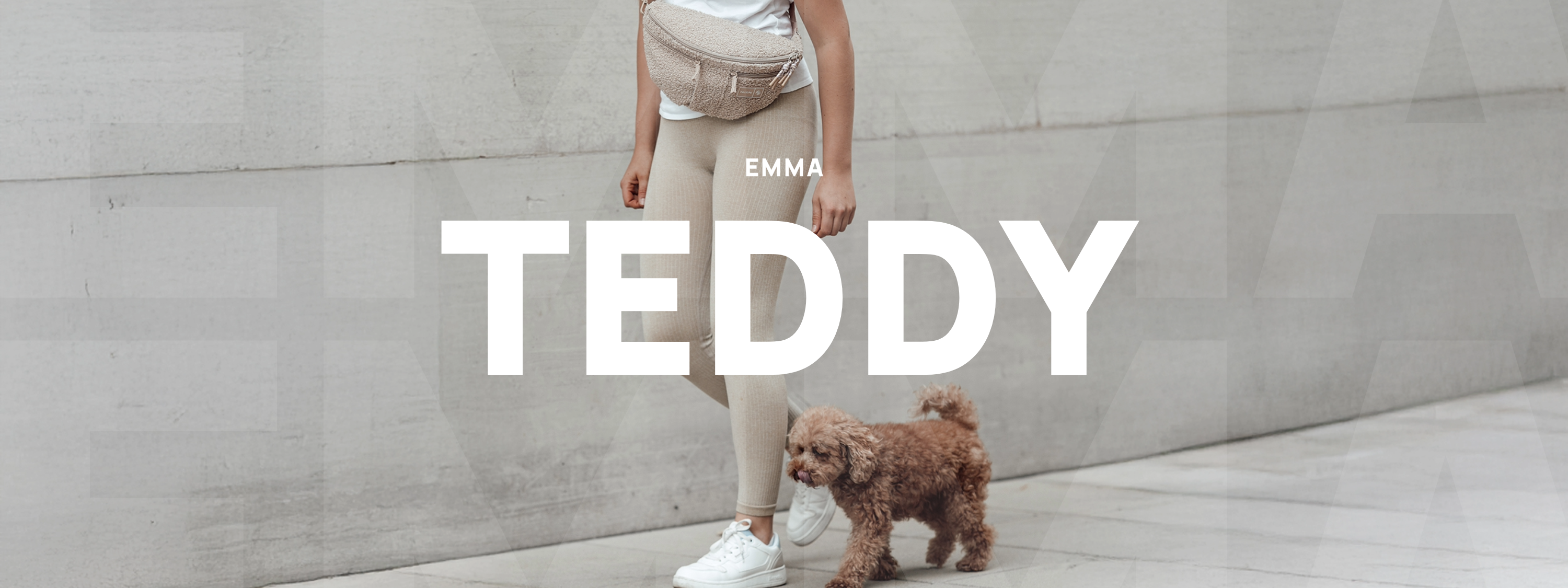 PALOPA Hunde Leckerlibeutel Emma Teddy Fleece Beige Gassitsche Teddy Boucle Leckerlitasche Teddyfleece Gassitasche waschbar Leckerlitasche waschbar