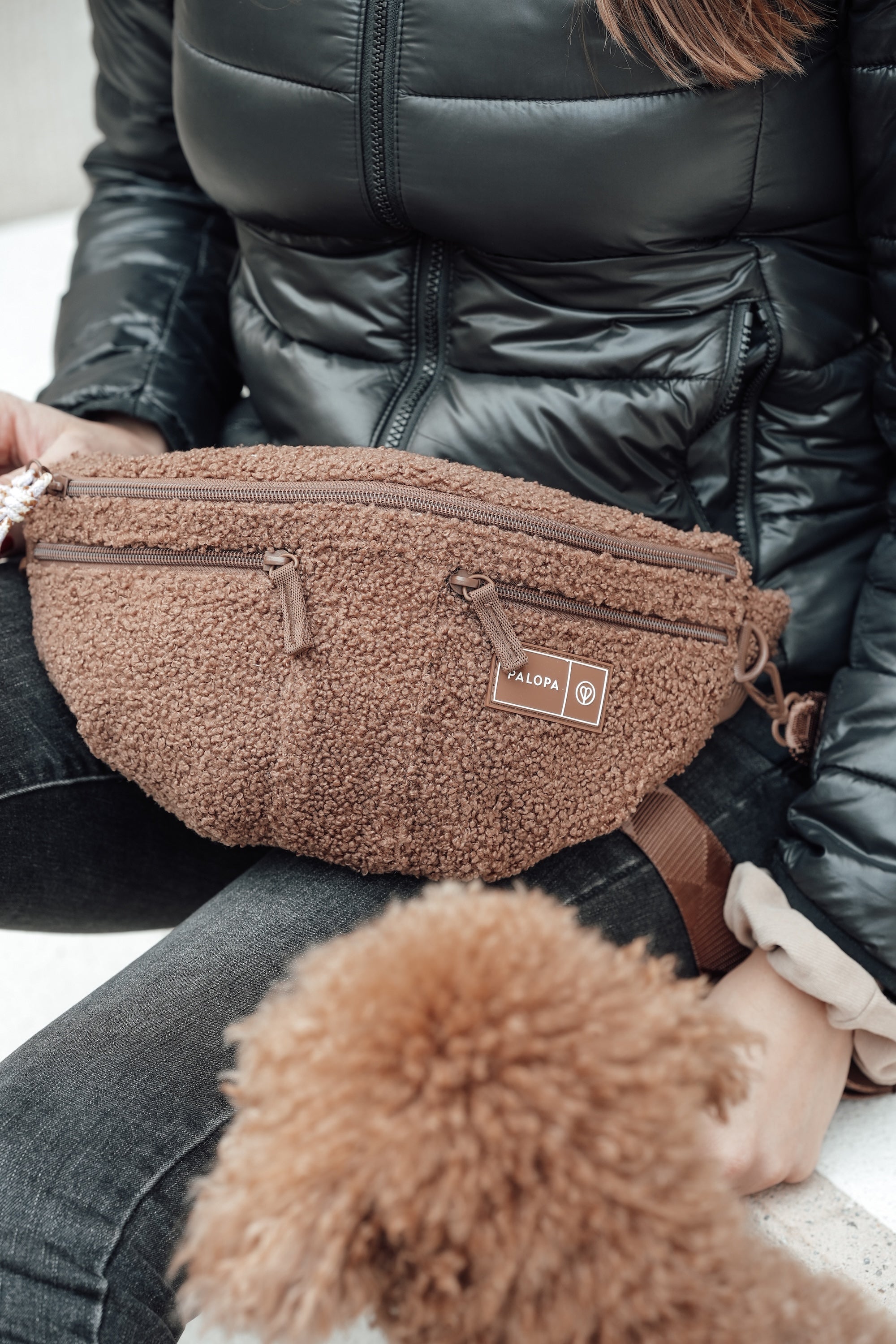 PALOPA Hunde Leckerlibeutel Emma Teddy Fleece Hunde Gassitasche für Leckerlis