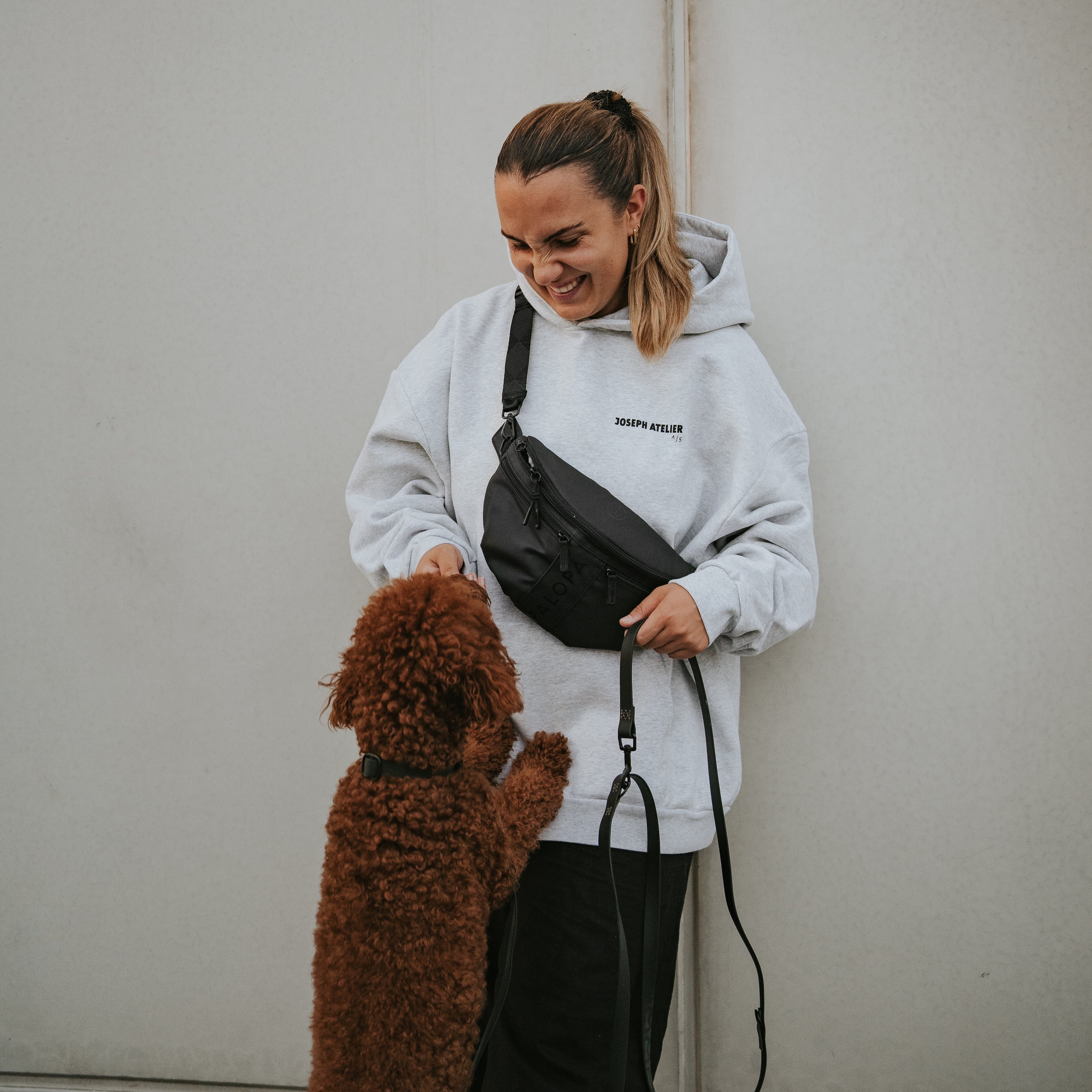 PALOPA Hunde Leckerlibeutel Emma Schwarz Gassitasche Bauchtasche Hund Equipment für Hunde