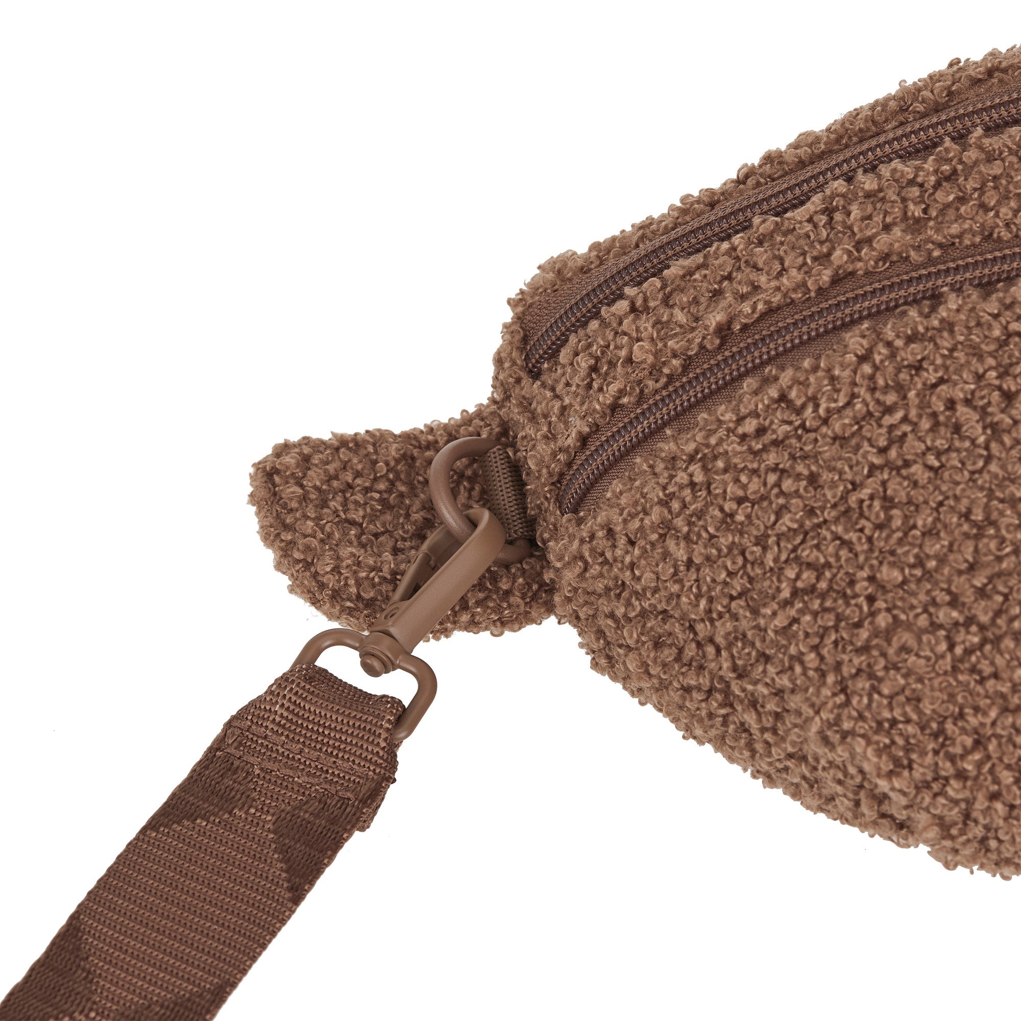 PALOPA Hunde Leckerlibeutel Teddy-Fleece Brown - Limited Edition Bauchtasche Bouclé Crossbody Bag