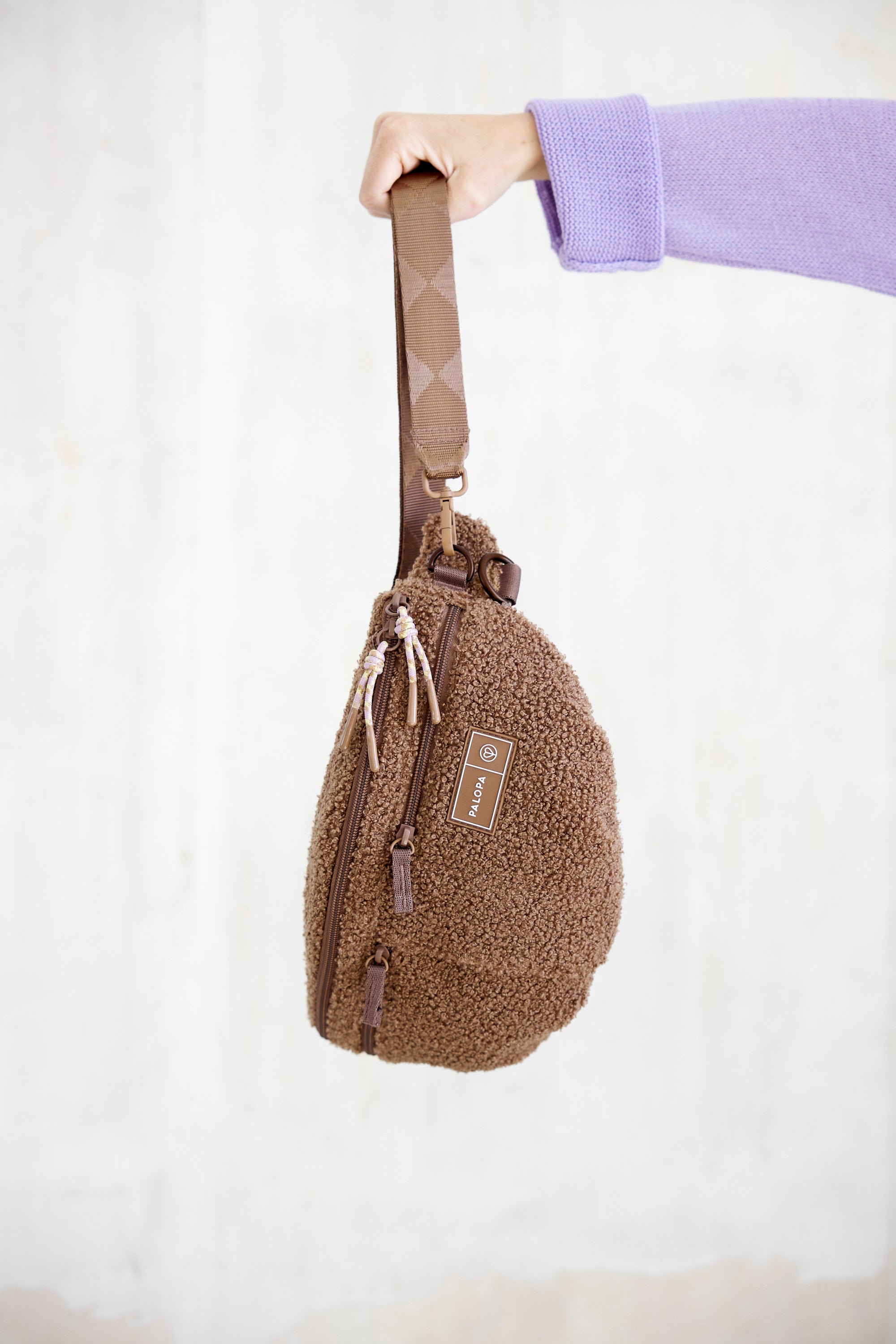 PALOPA Hunde Leckerlibeutel Teddy-Fleece Brown - Limited Edition Gassitasche Teddyplüsch