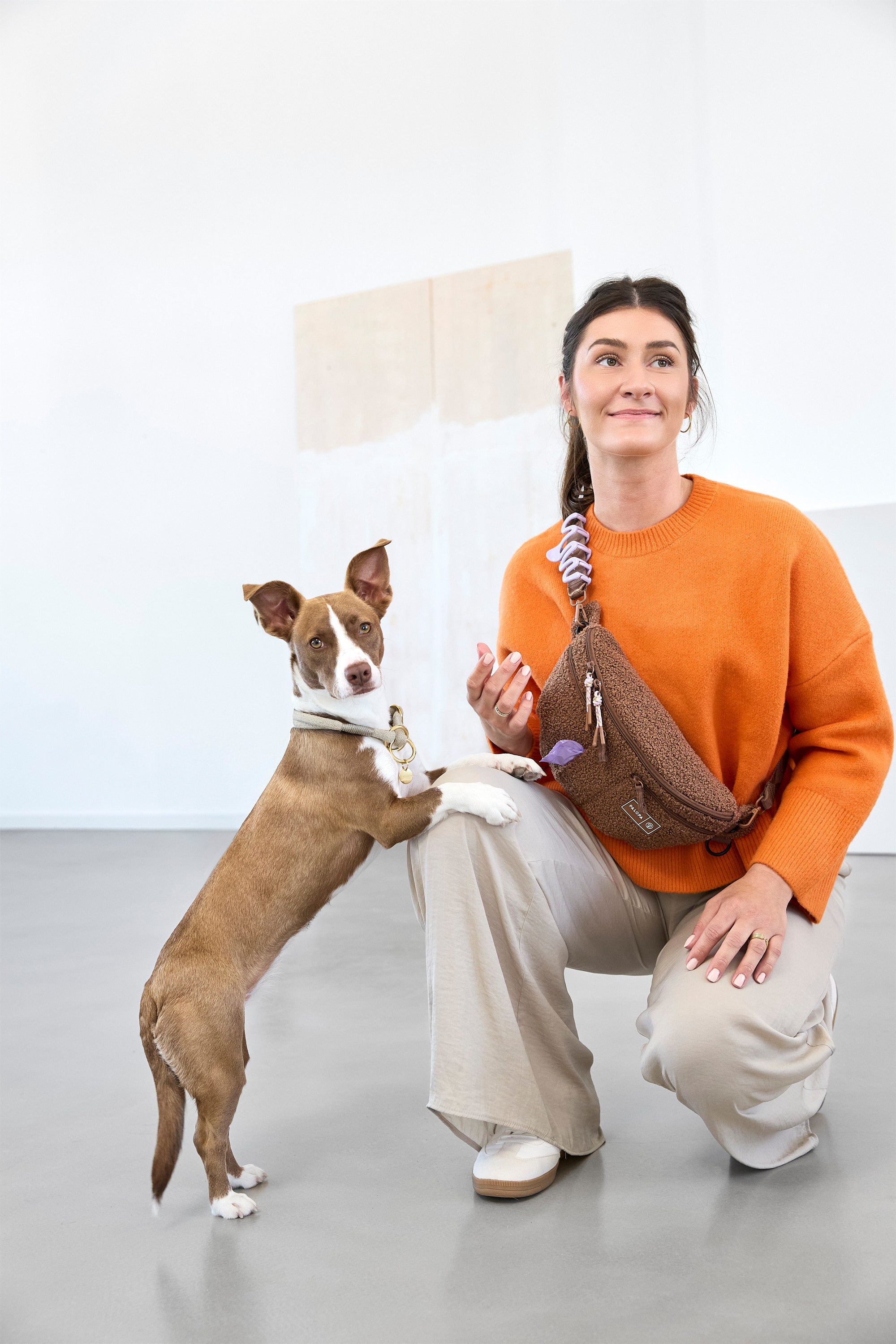 PALOPA Hunde Leckerlibeutel Teddy-Fleece Brown - Limited Edition Leckerlitasche Gassitasche Bouclé