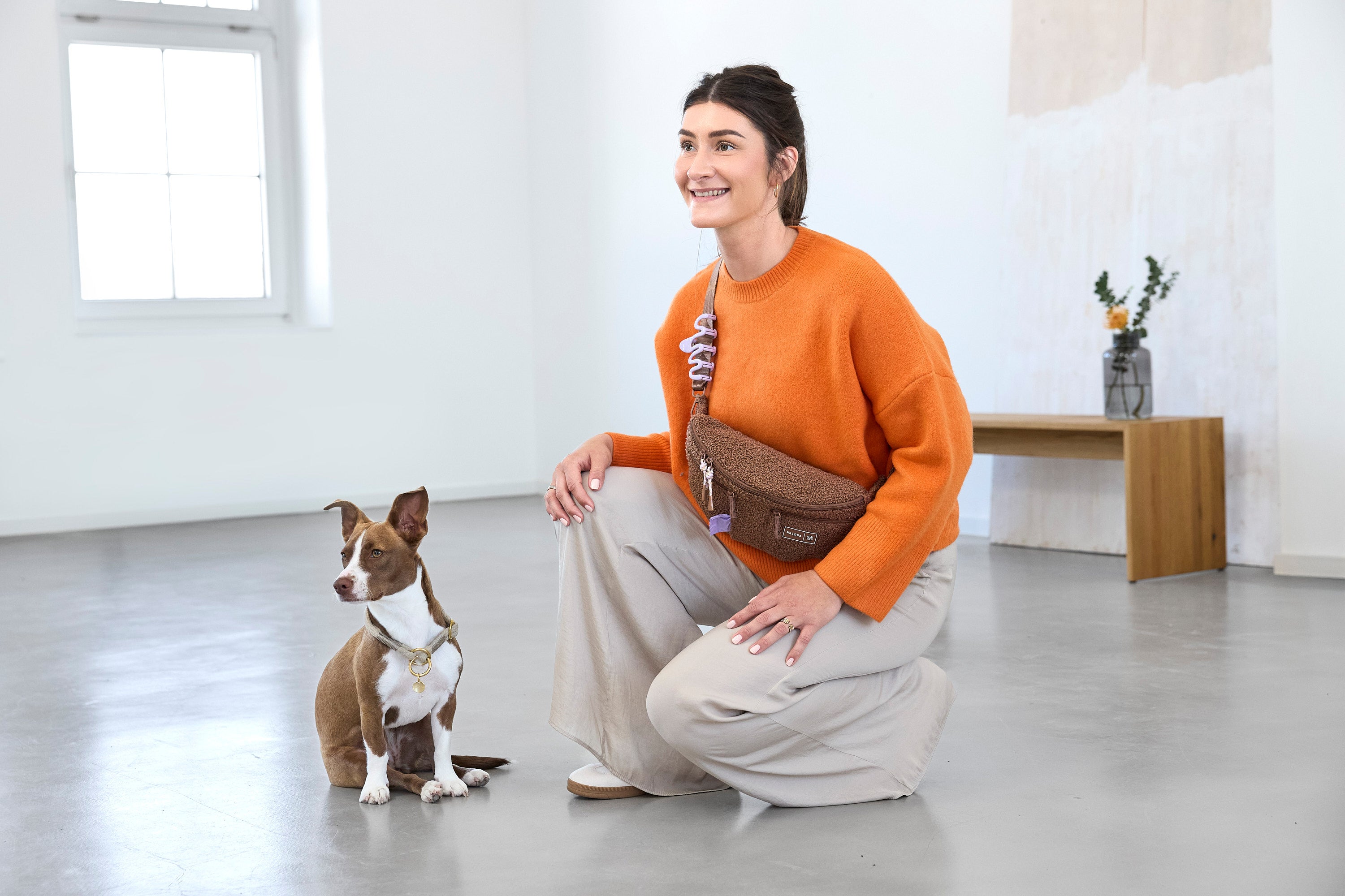 PALOPA Hunde Leckerlibeutel Teddy-Fleece Brown - Limited Edition Leckerlitasche Teddystoff Bouclé