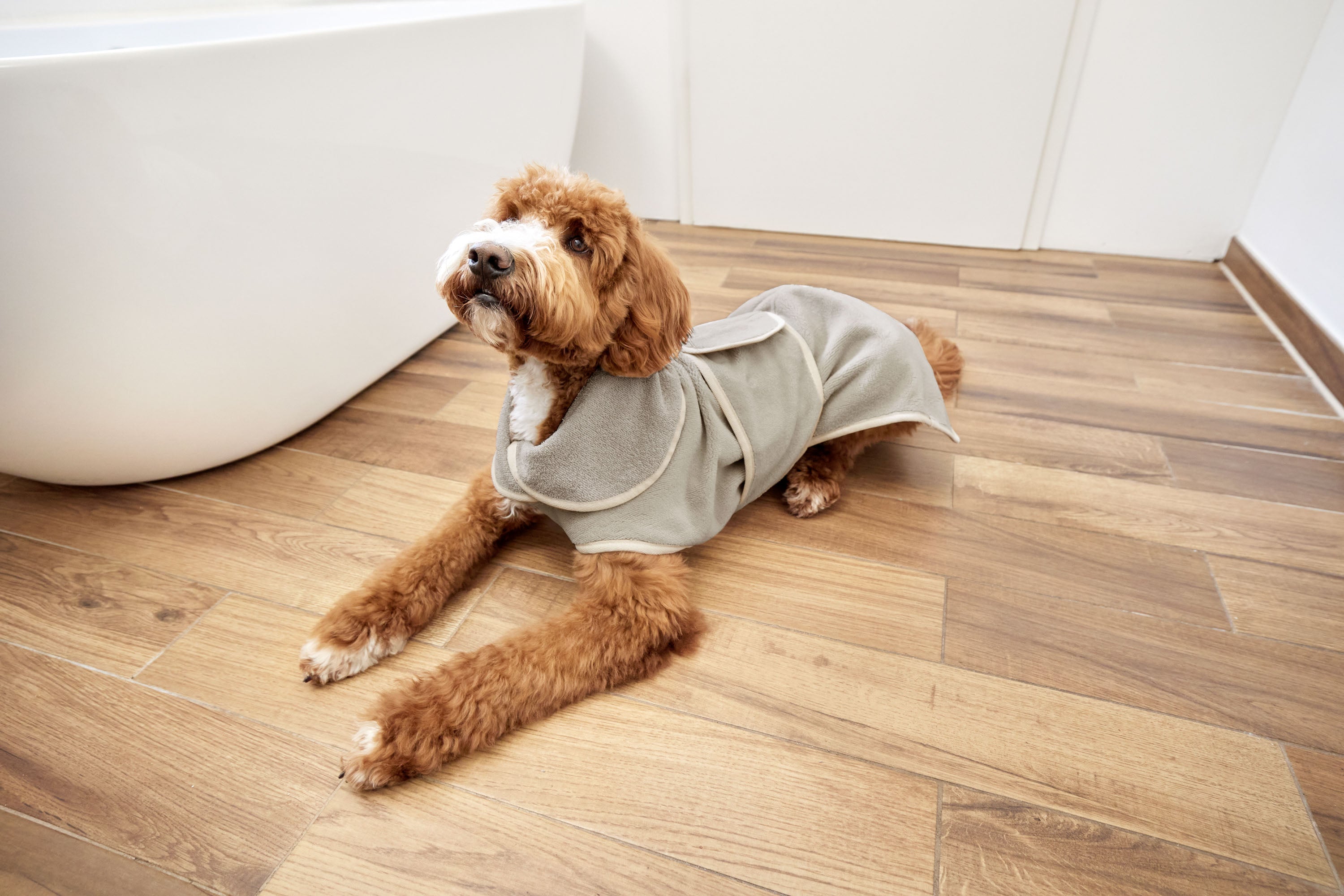 PALOPA Hundebademantel Robi Beige Hundebademantel nachhaltig