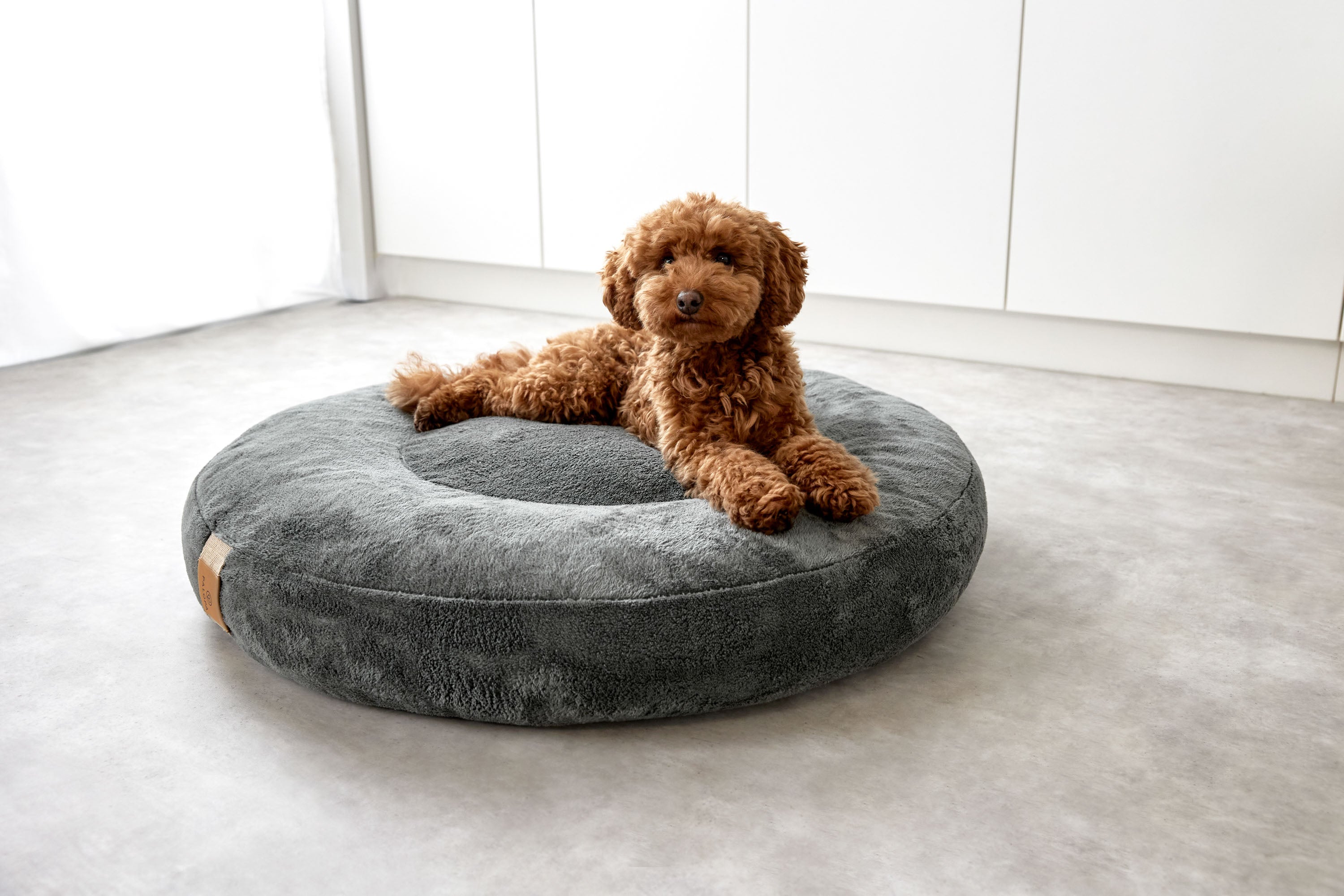 PALOPA Hundebett Donut Fippa Anthrazit dunkles Kuschelbett fuer grosse Hunde