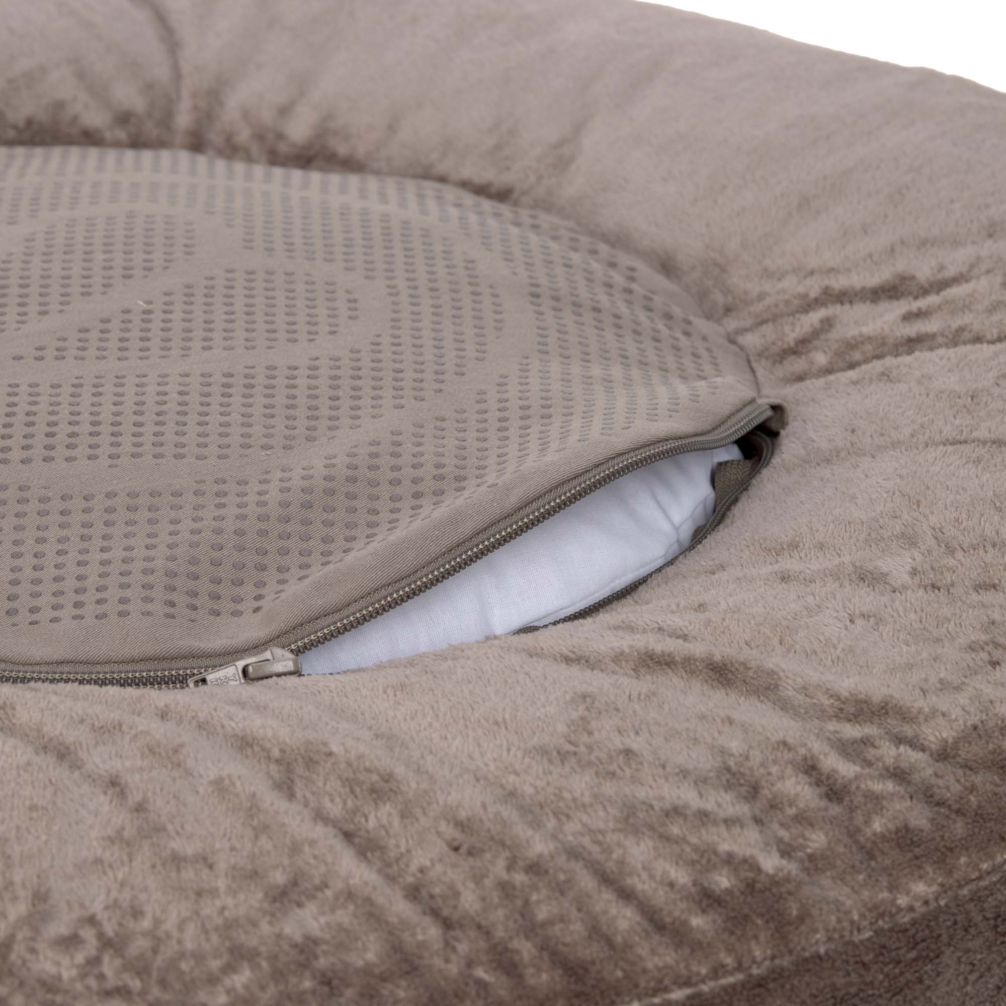 PALOPA Hundebett Donut Fippa Taupe rundes waschbares Hundebett
