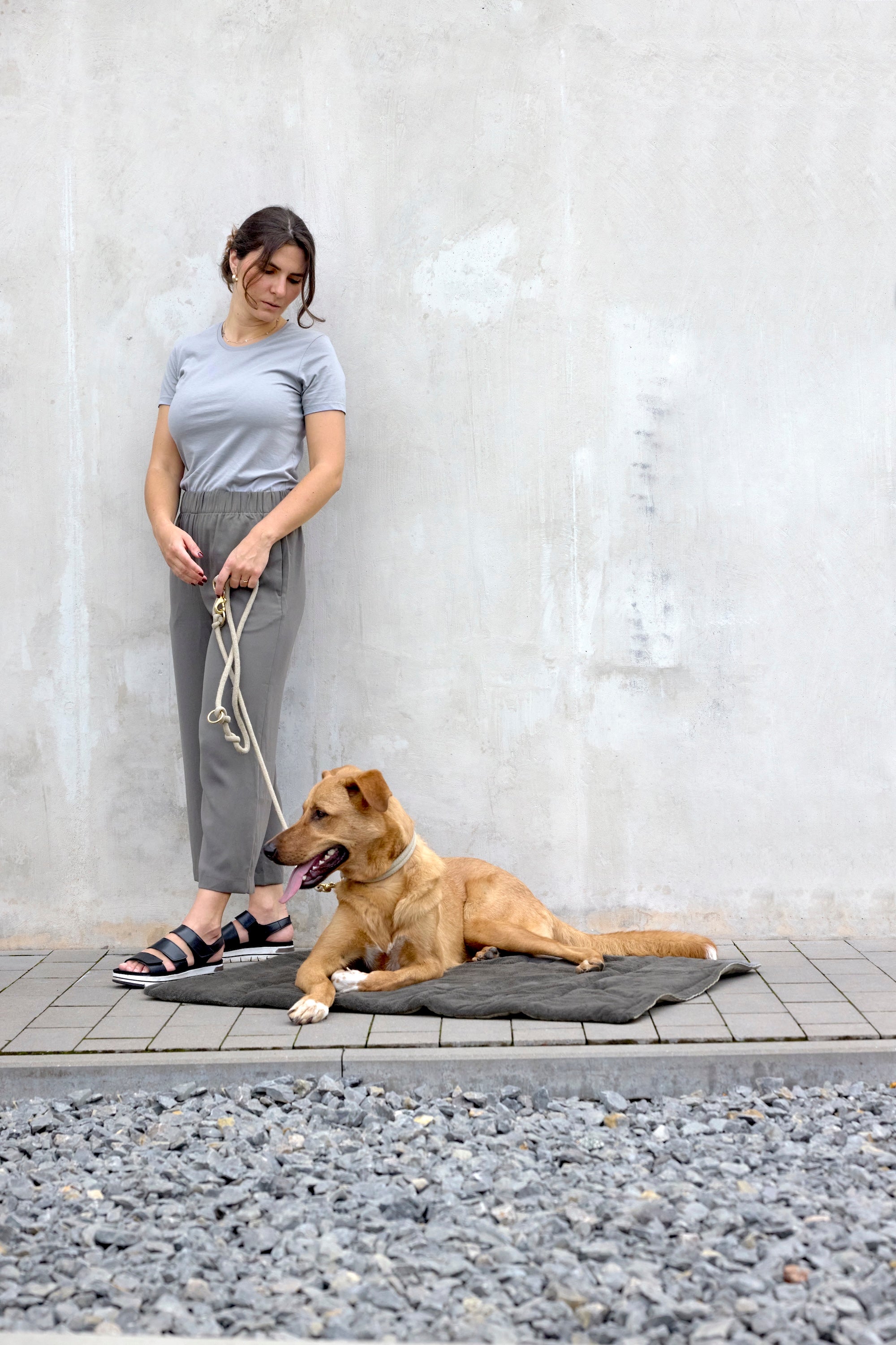 PALOPA Hundematte Alma Anthrazit Hundedecke tragbar Hundereisebett faltbar