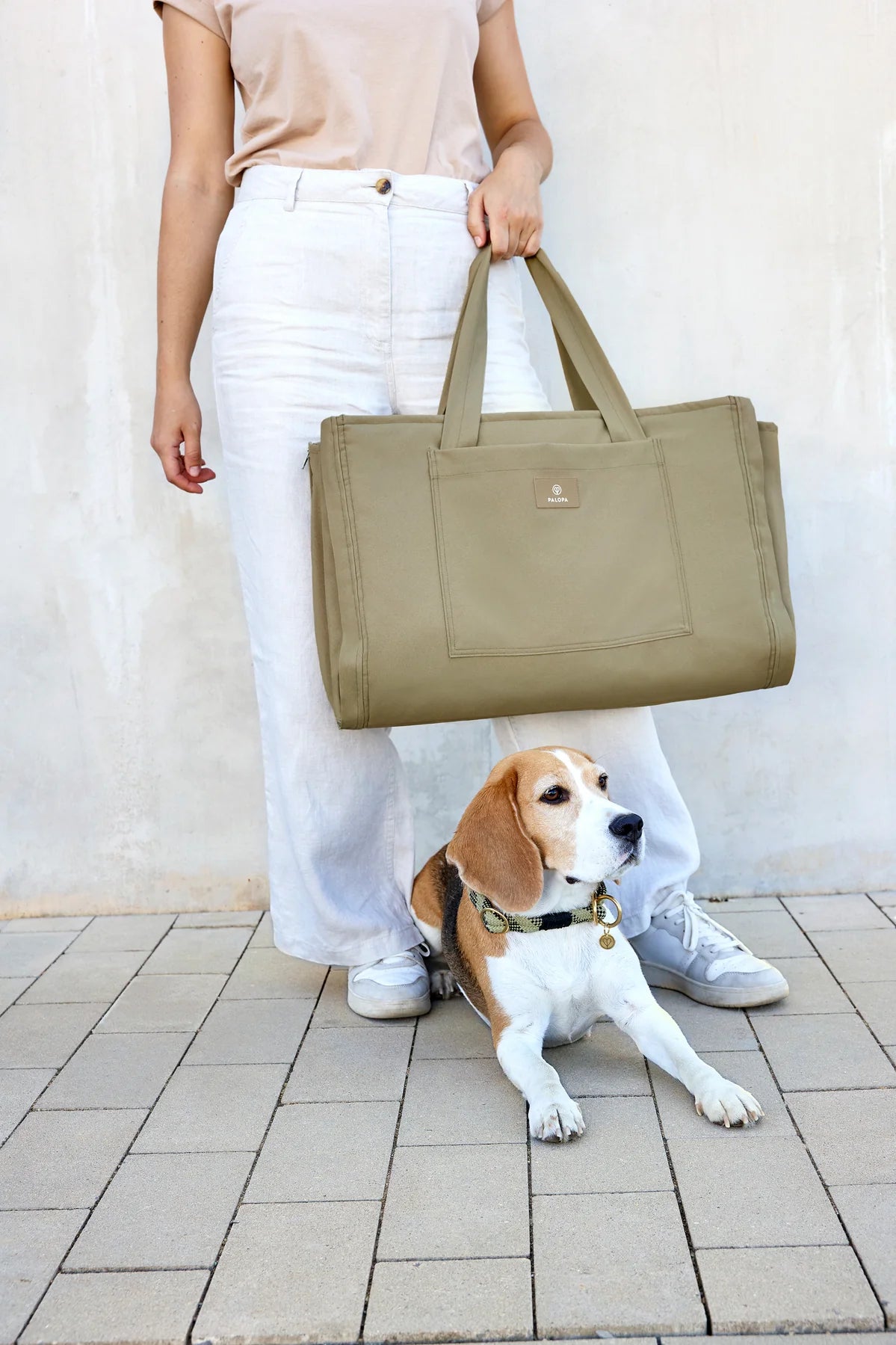 PALOPA Hundemattentasche Nobo Salbei Hundereisedecke mit Henkeln