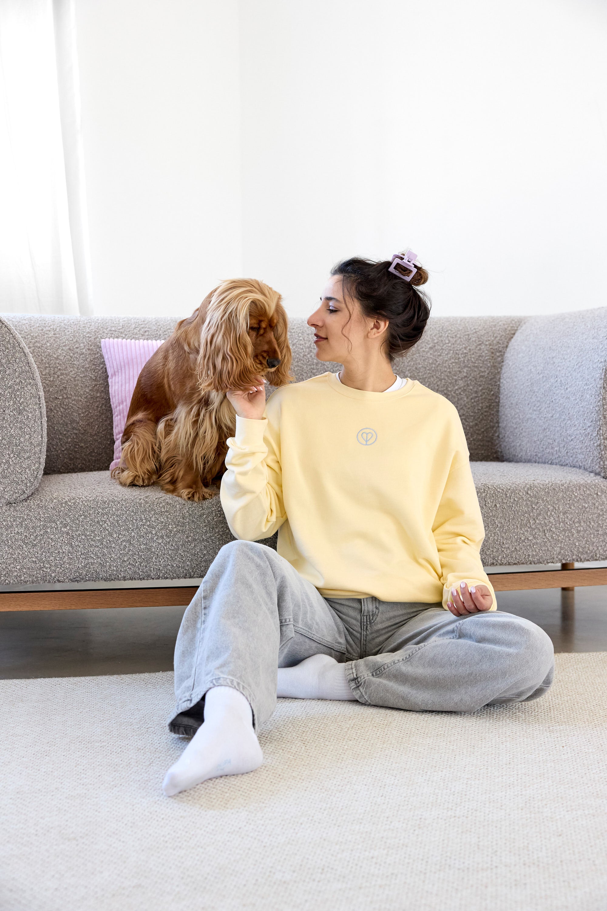 PALOPA Pullover GOTS Lemon Icing Hoodie Hundebesitzer Baumwolle