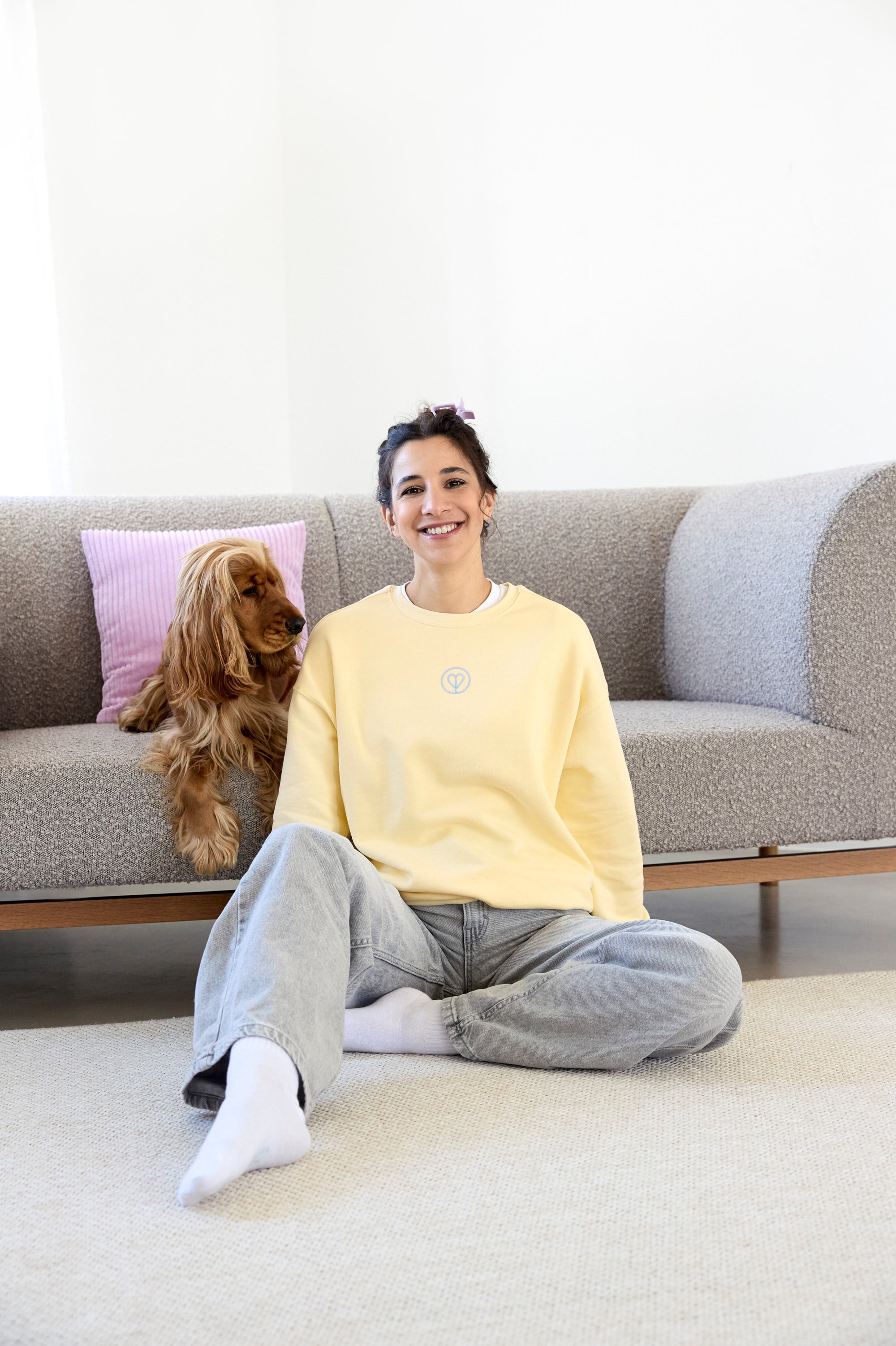 PALOPA Pullover GOTS Lemon Icing Pullover Hundemotiv Baumwolle