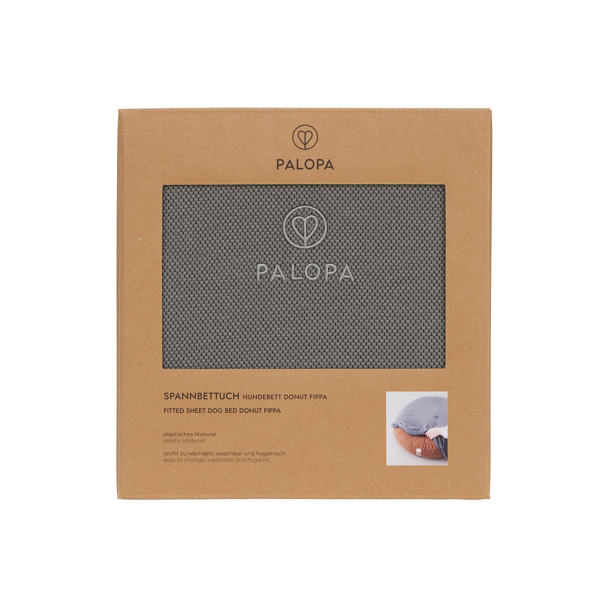 PALOPA Spannbezug Hundebett Donut Fippa Anthrazit Hundebett Bezug wechselbar