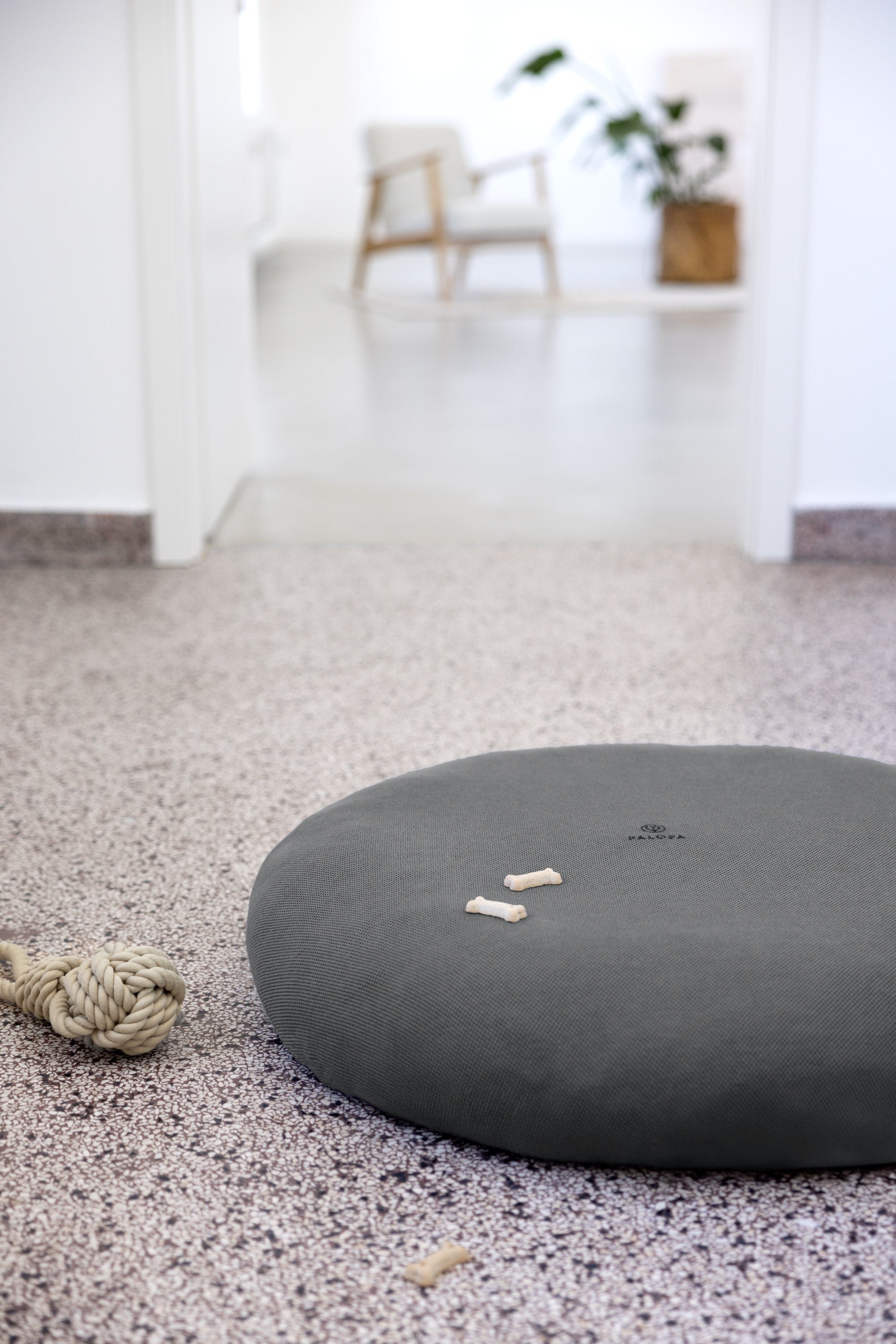 PALOPA Spannbezug Hundebett Donut Fippa Anthrazit Hundekissen Bezug waschbar