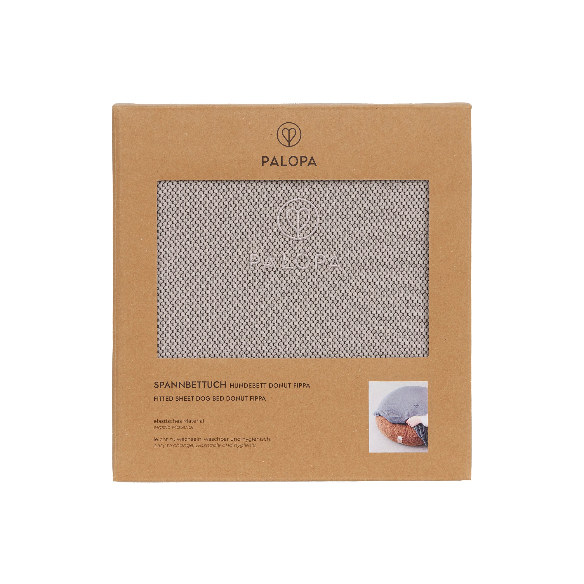 PALOPA Spannbezug Hundebett Donut Fippa Taupe Hundebett waschmaschinengeeignet
