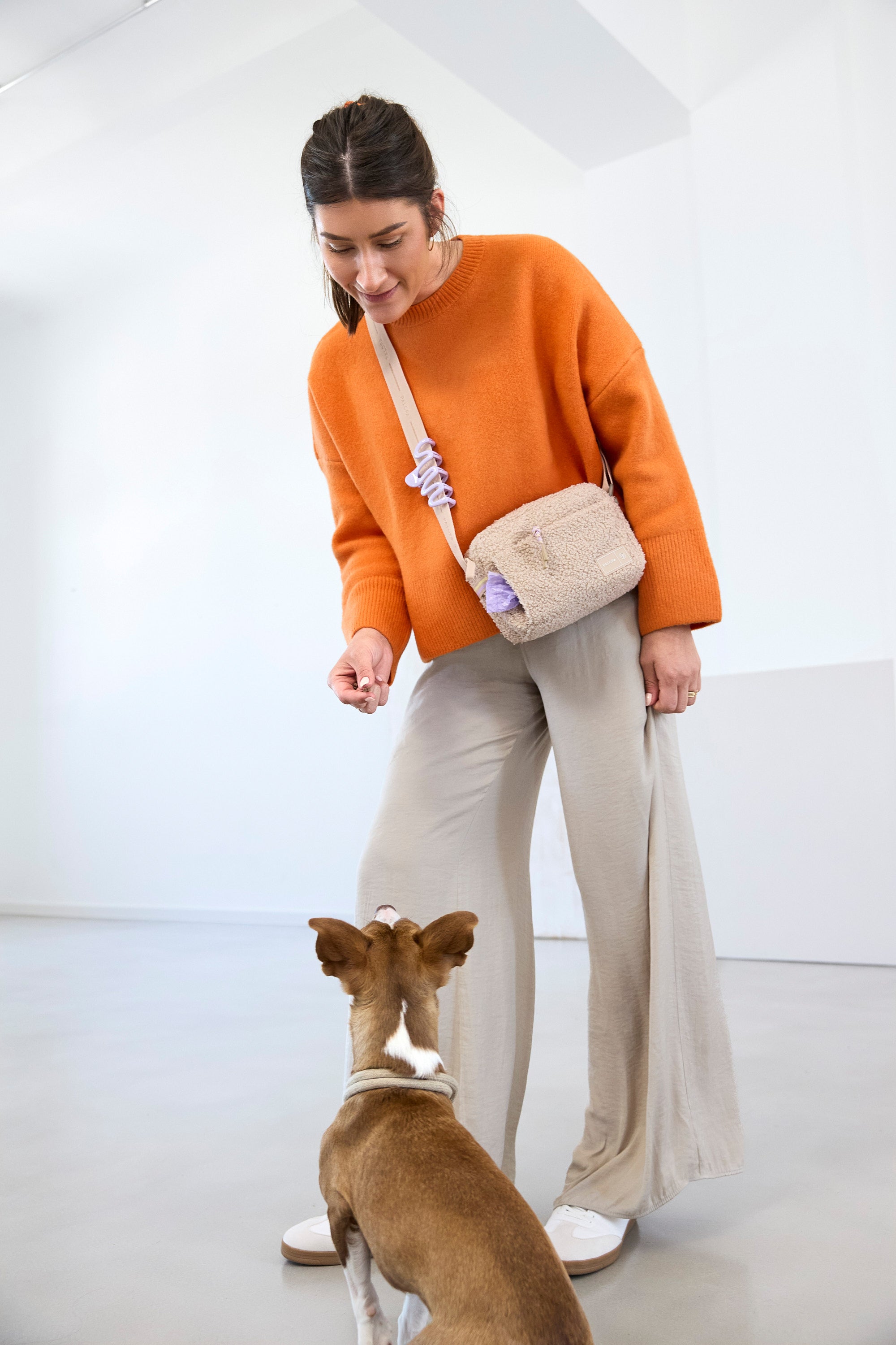 PALOPA Square Bag Noka Teddy-Fleece Beige - Limited Edition Crossbody Bag Teddy Boucle