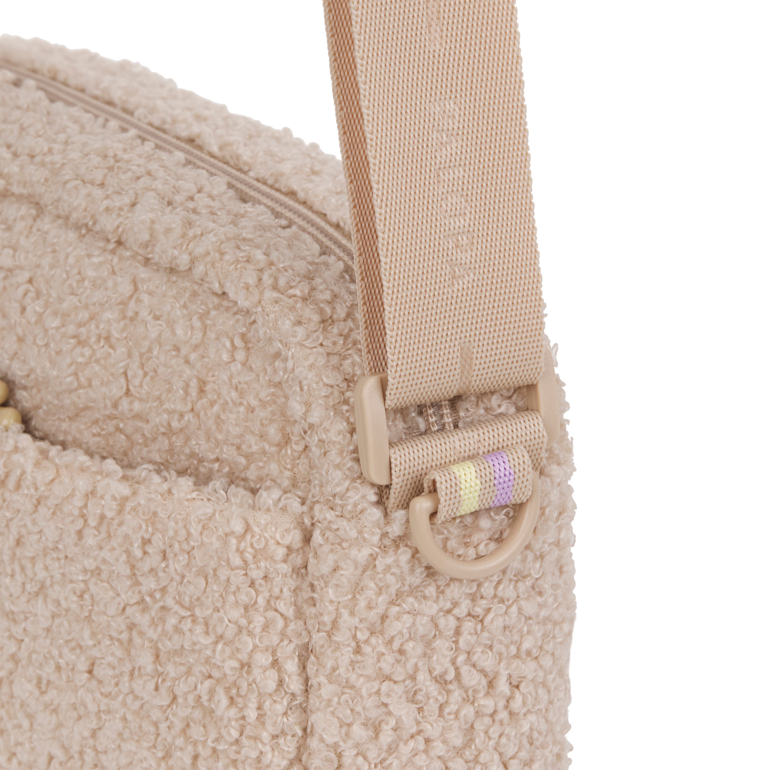 PALOPA Square Bag Noka Teddy-Fleece Beige - Limited Edition Crossbody Bag Teddyplüsch Bouclé Leckerlitasche