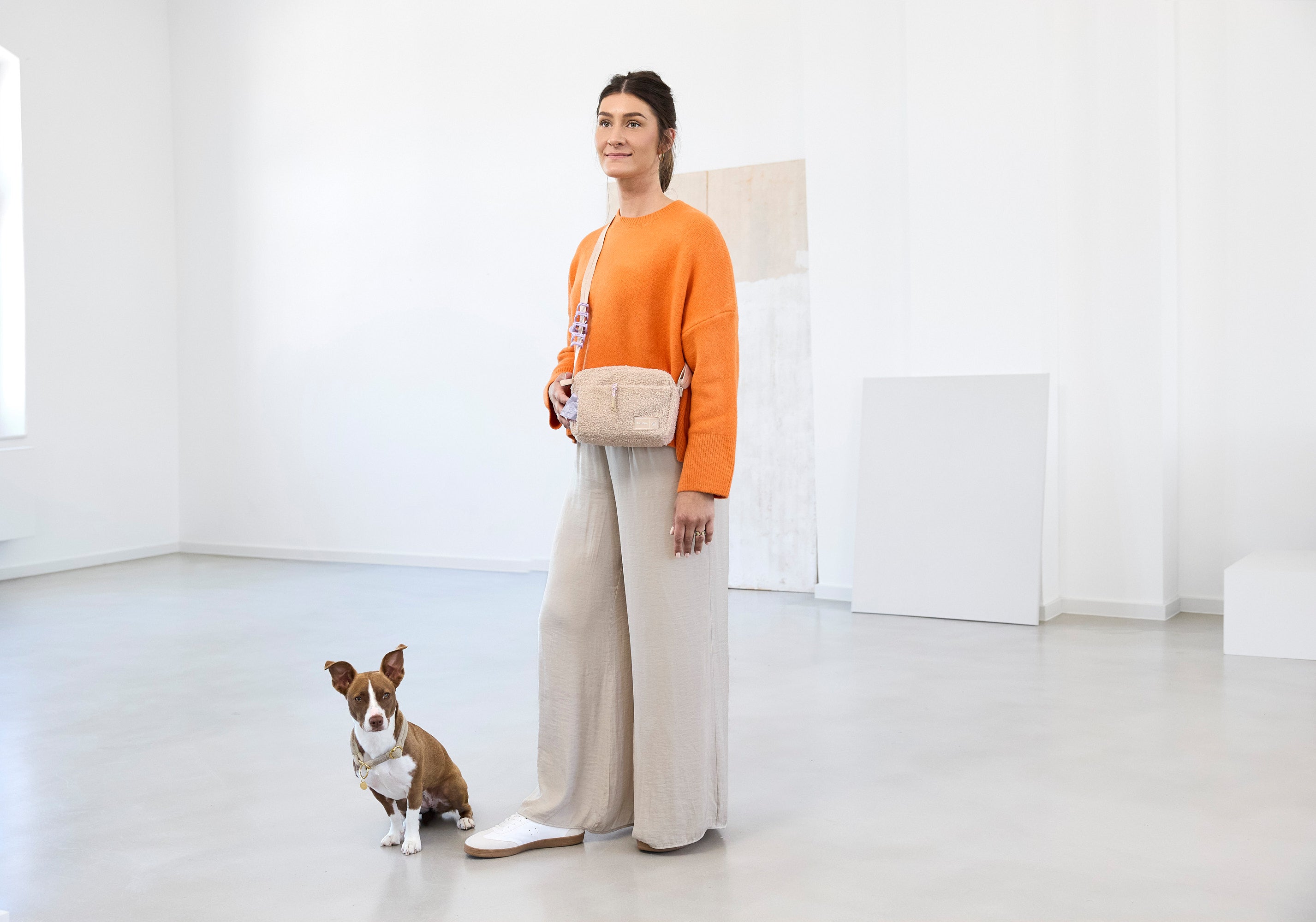 PALOPA Square Bag Noka Teddy-Fleece Beige - Limited Edition Crossbody Bag Umhängetasche Teddy Plüsch Bouclé