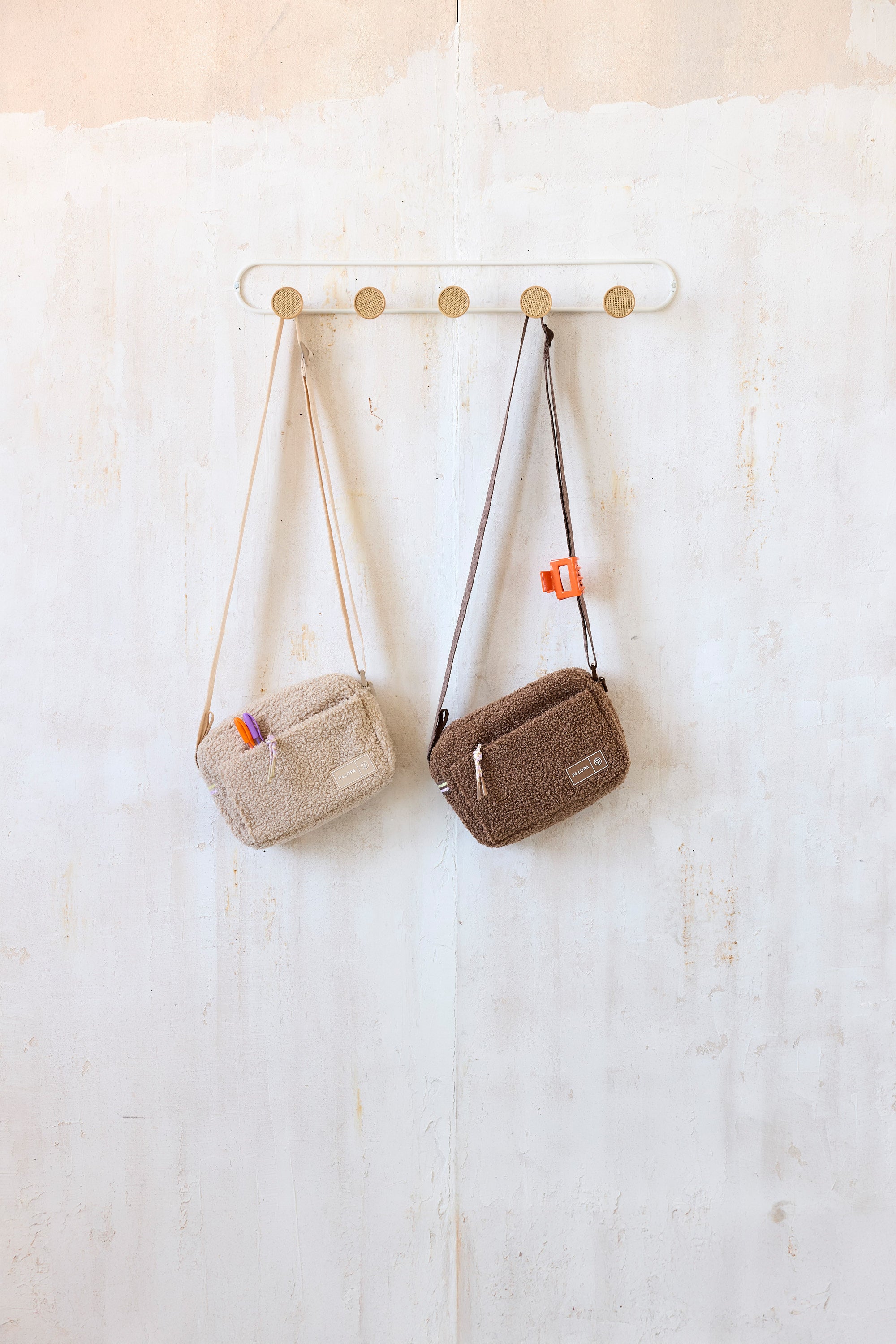 PALOPA Square Bag Noka Teddy-Fleece Beige - Limited Edition Gassi Bag Leckerlibeutel Teddy Boucle