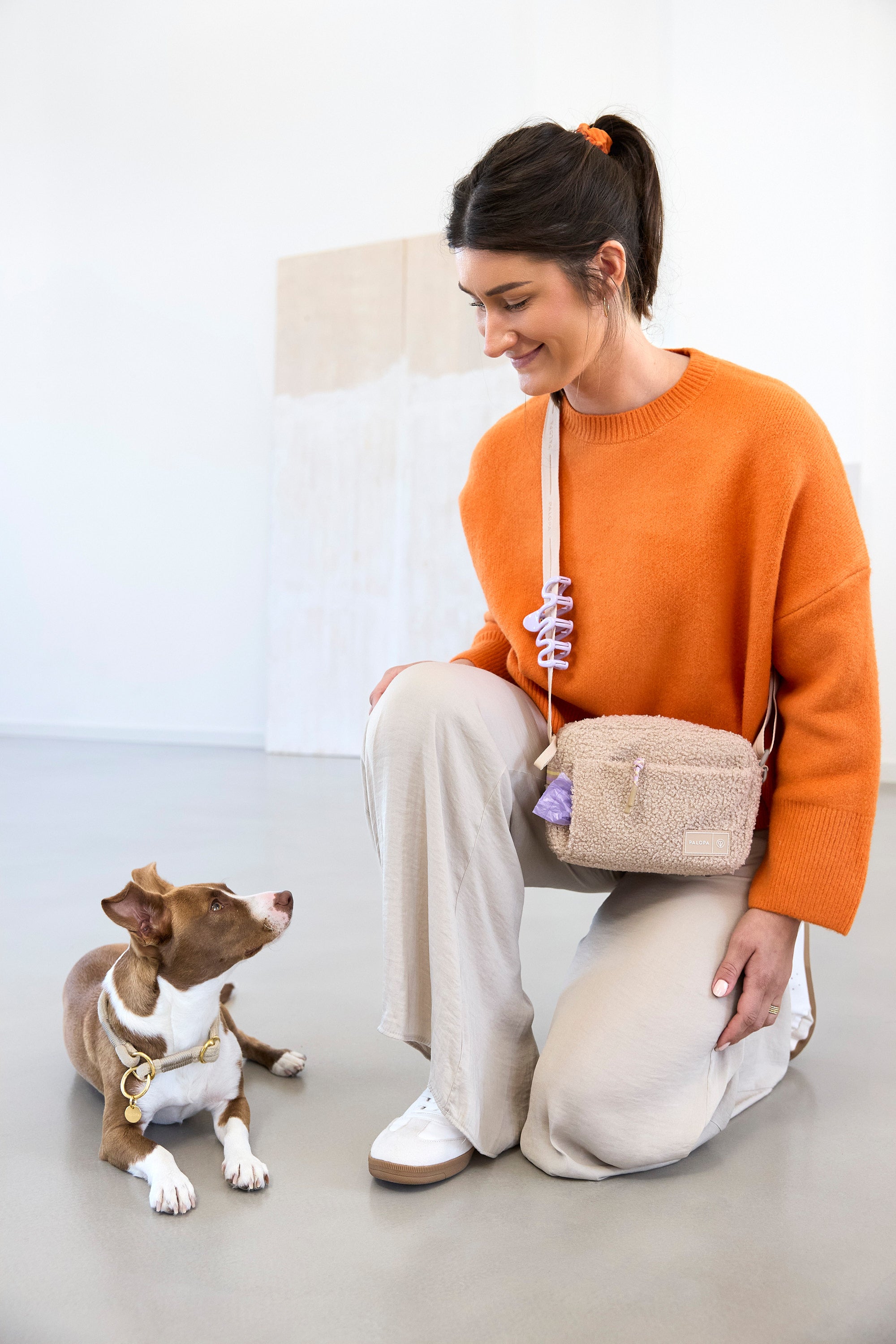 PALOPA Square Bag Noka Teddy-Fleece Beige - Limited Edition Umhängetasche Boucle Teddyplüsch