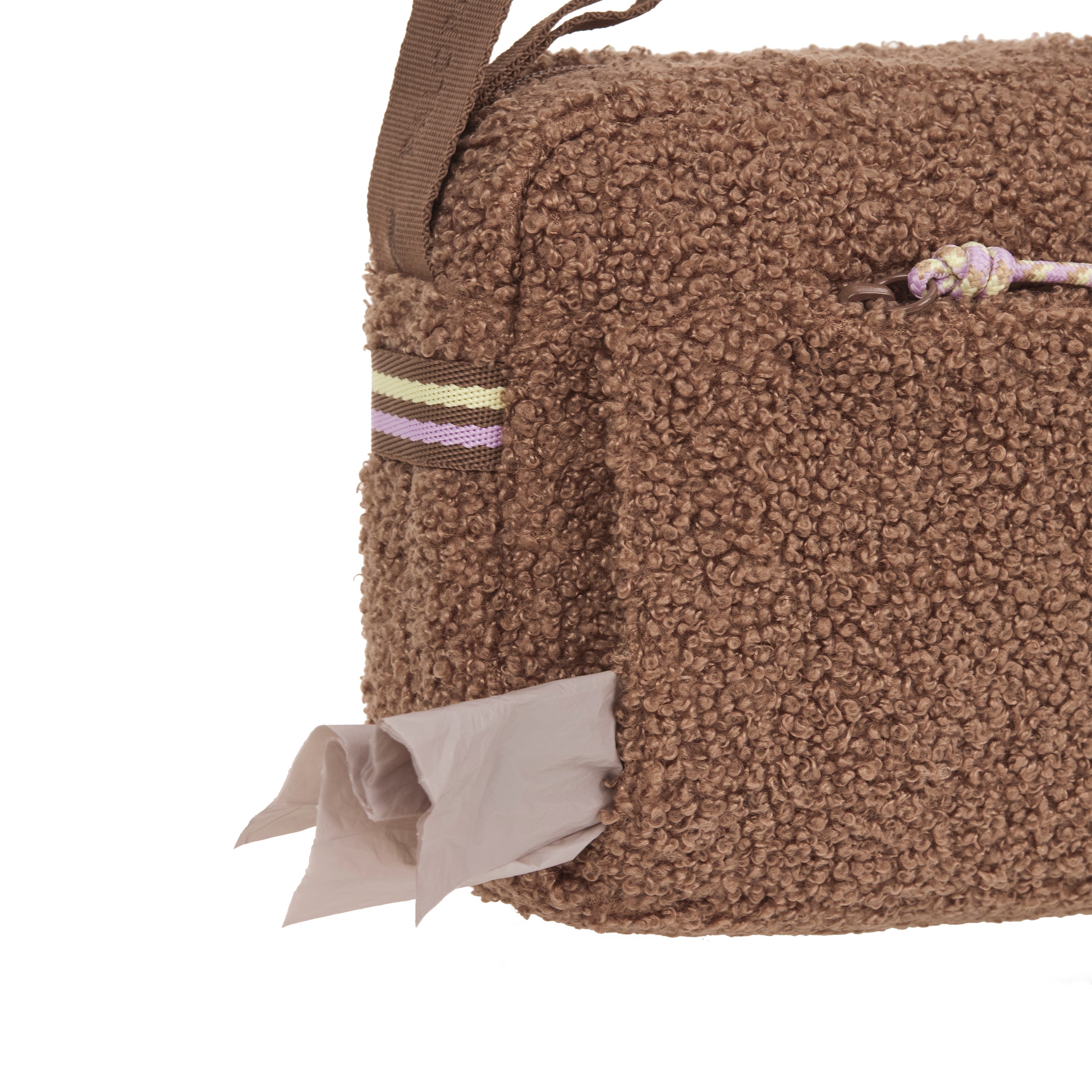 PALOPA Square Bag Noka Teddy-Fleece Brown - Limited Edition Tragetasche Teddyplüsch Bouclé